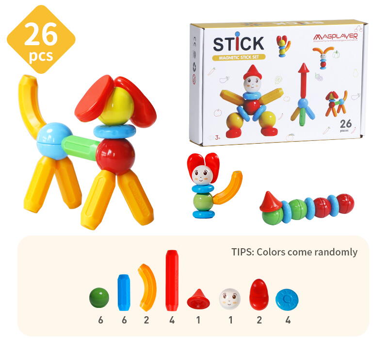Set de constructie magnetic - STICK (26 piese) PlayLearn Toys