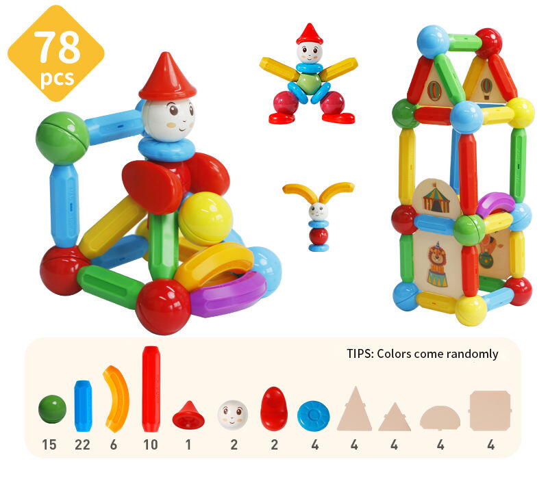 Set de constructie magnetic - STICK (78 piese) PlayLearn Toys