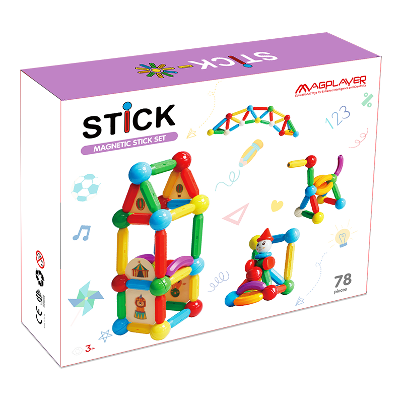 Set de constructie magnetic - STICK (78 piese) PlayLearn Toys