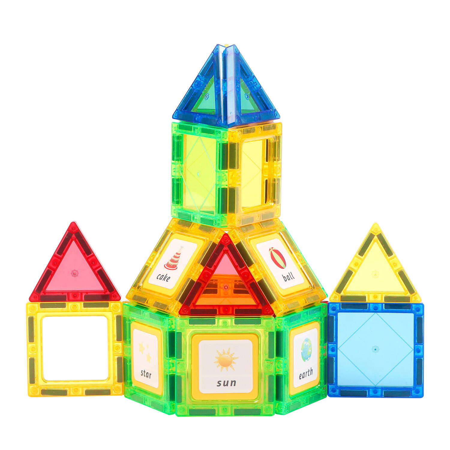 Set de constructie magnetic 3D - 38 piese PlayLearn Toys