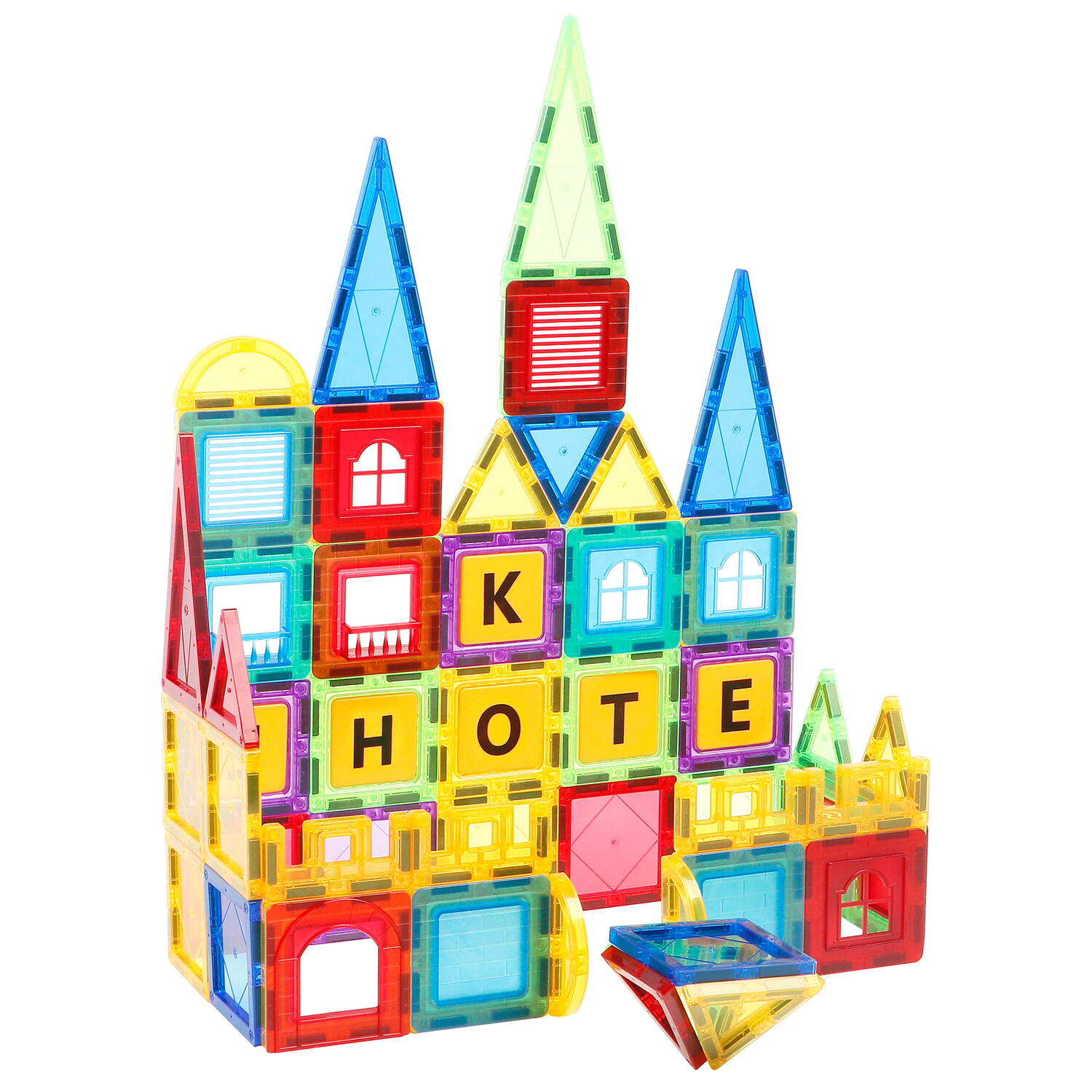Set de constructie magnetic 3D - 88 piese PlayLearn Toys