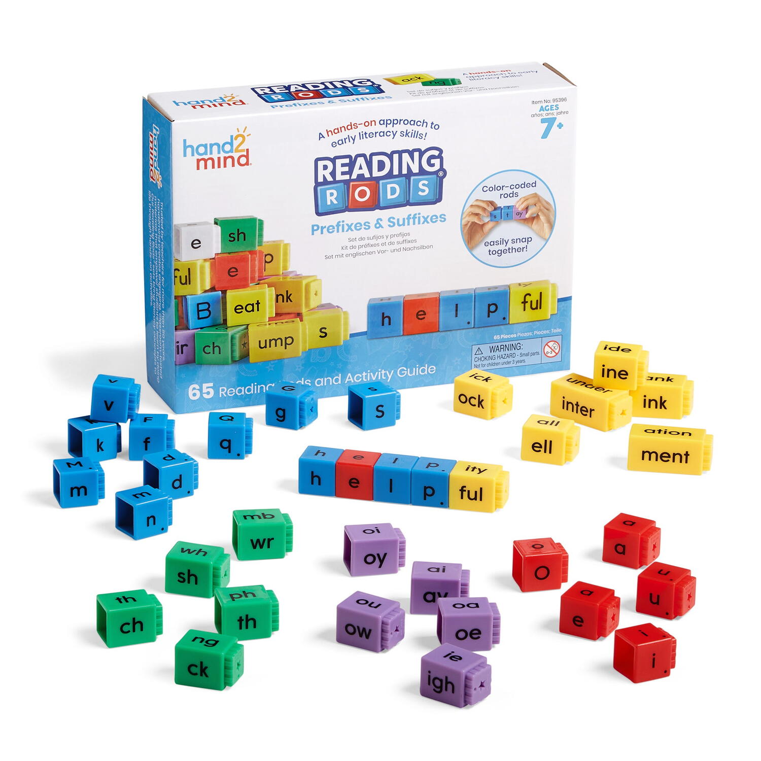 Cuburi Reading Rods® - Prefixe & sufixe PlayLearn Toys