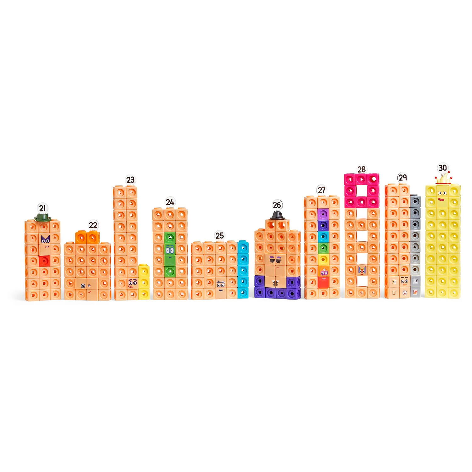 MathLink®Cubes Numberblocks in engleza Set de activitati de la 21 - 30 PlayLearn Toys