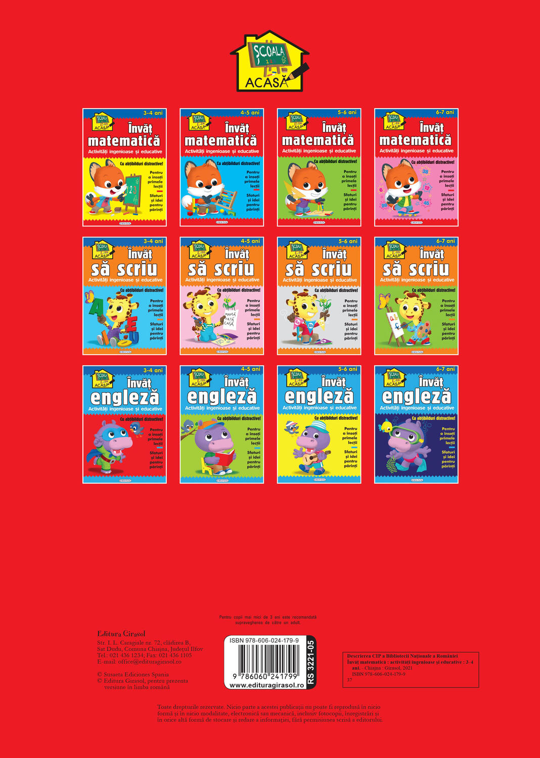 Scoala acasa - Invat matematica 3-4 ani PlayLearn Toys