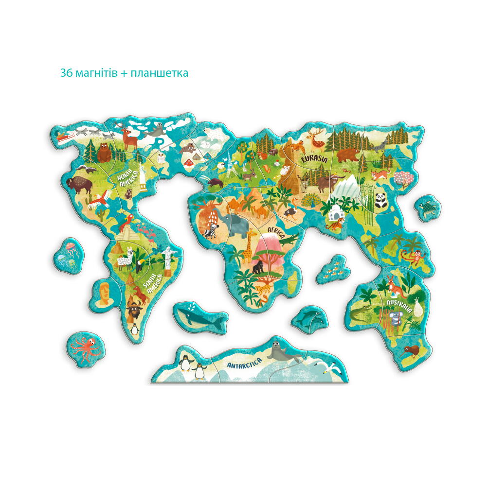 Puzzle magnetic - Lumea animalelor (36 piese) PlayLearn Toys