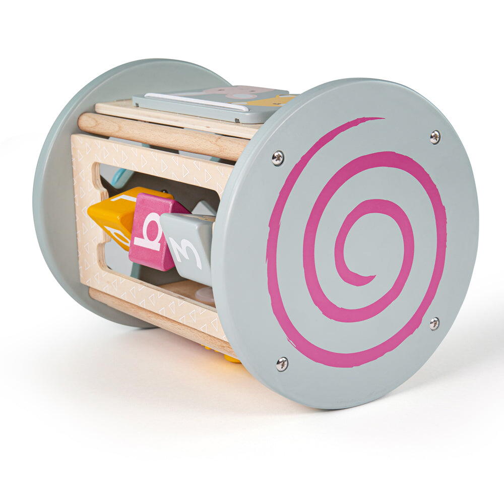 Cilindru din lemn cu activitati (pastel) PlayLearn Toys