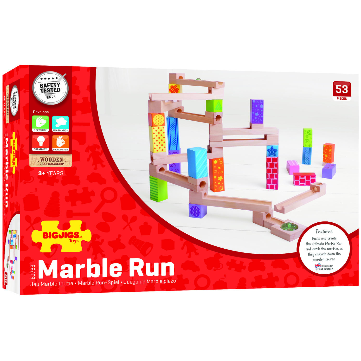 Marble Run din lemn PlayLearn Toys