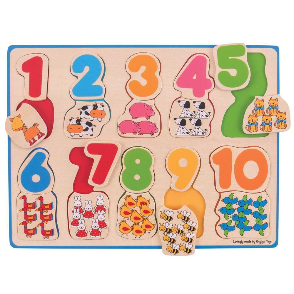 Puzzle - numere si culori PlayLearn Toys