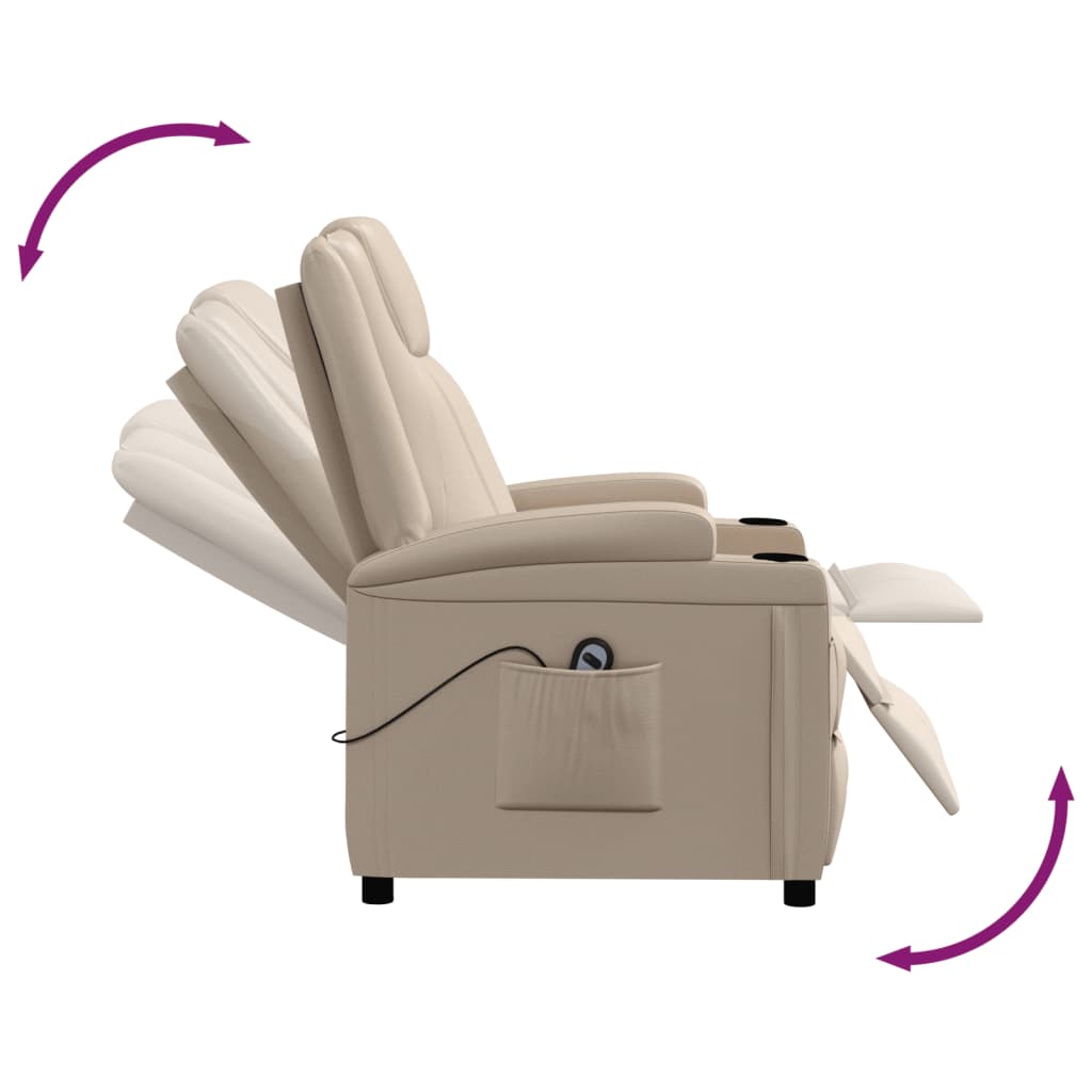 Fotoliu cu ridicare pe verticală, cappuccino, piele ecologică GartenMobel Dekor