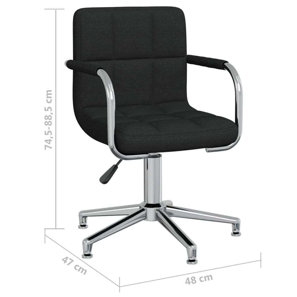 Scaun de bucătărie pivotant, negru, material textil GartenMobel Dekor