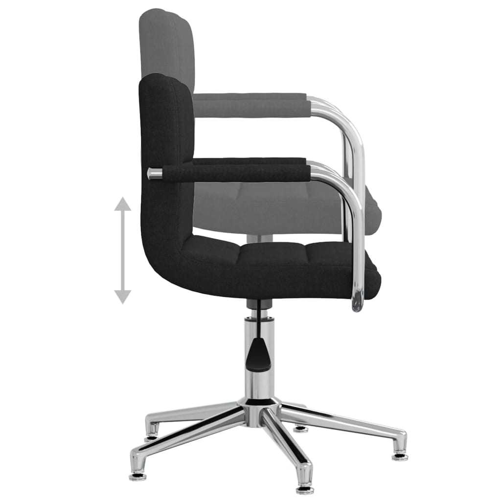 Scaun de bucătărie pivotant, negru, material textil GartenMobel Dekor