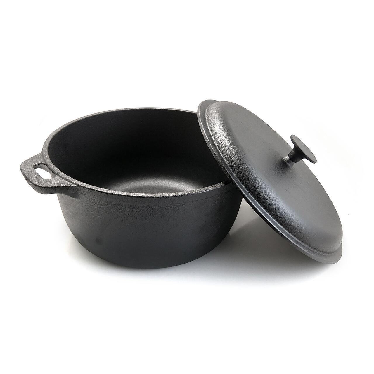 Oala de fonta cu capac, lingura de lemn, 7 L, Perfect Home GartenVIP DiyLine