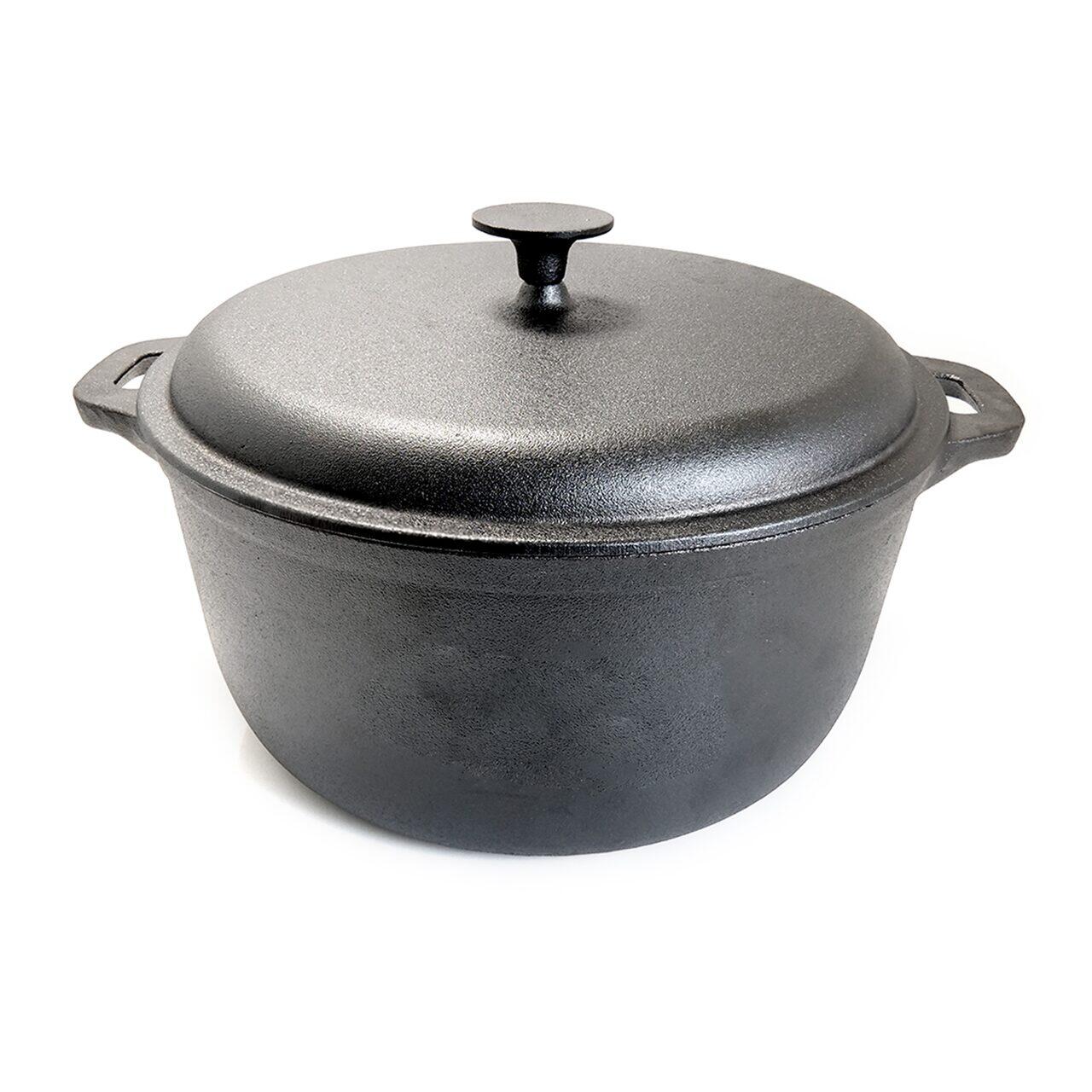 Oala de fonta cu capac, lingura de lemn, 7 L, Perfect Home GartenVIP DiyLine