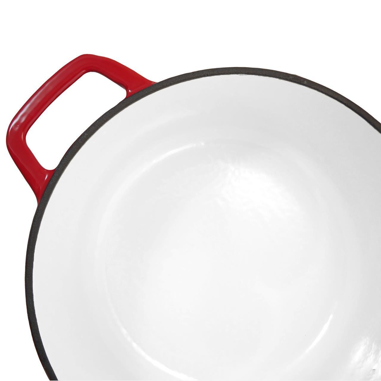 Oala de fonta emailata cu capac, lingura de lemn, 5.2 L, Perfect Home GartenVIP DiyLine