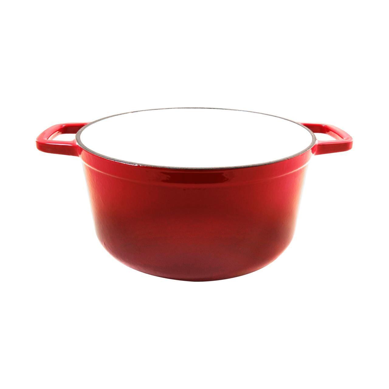 Oala de fonta emailata cu capac, lingura de lemn, 5.2 L, Perfect Home GartenVIP DiyLine