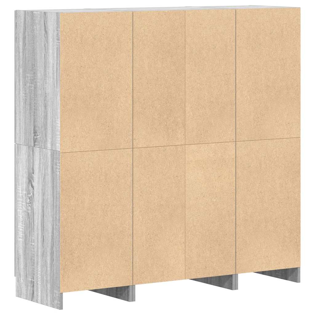 Set dulap de bucătărie din 3 piese, gri Sonoma, lemn derivat GartenMobel Dekor