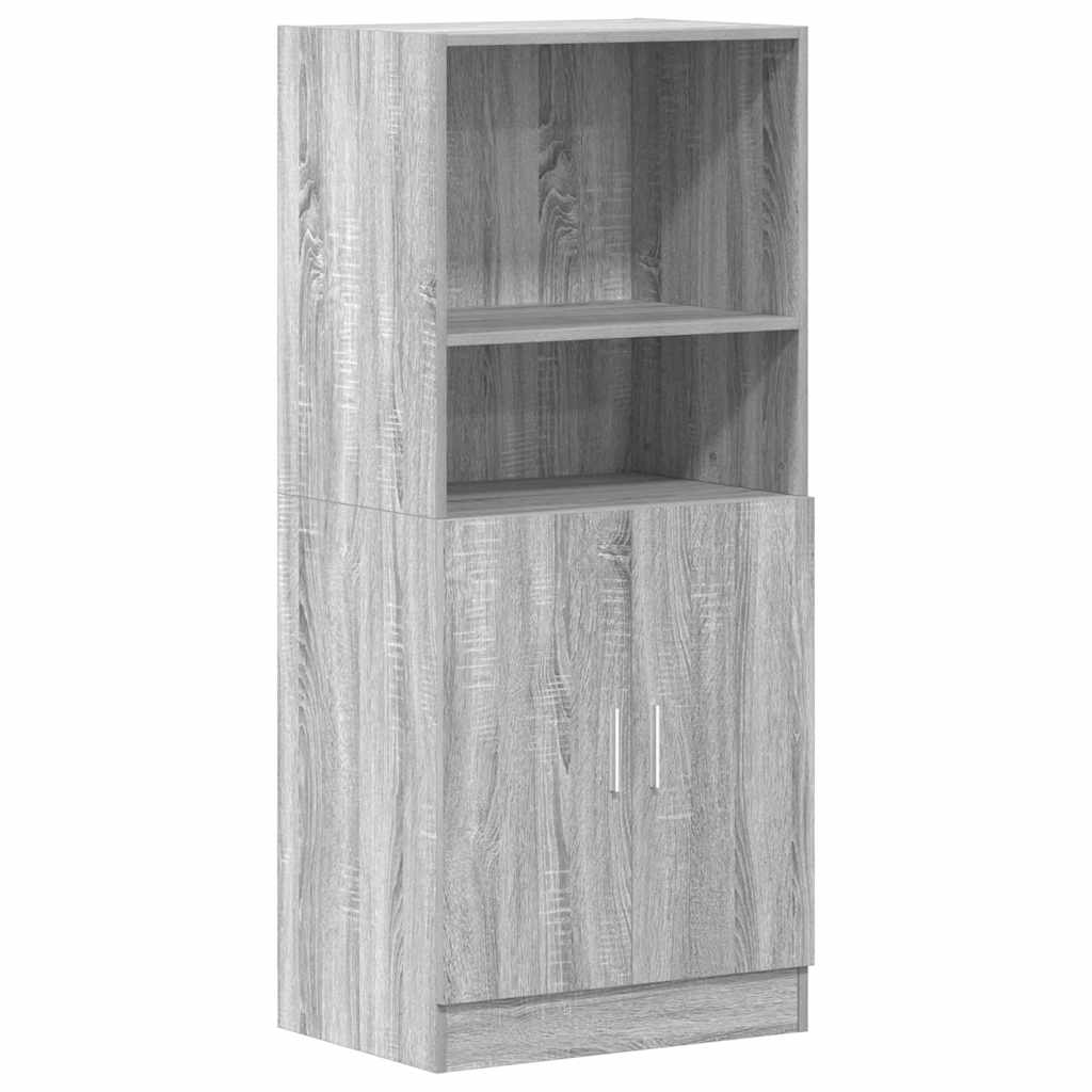 Set dulap de bucătărie din 3 piese, gri Sonoma, lemn derivat GartenMobel Dekor