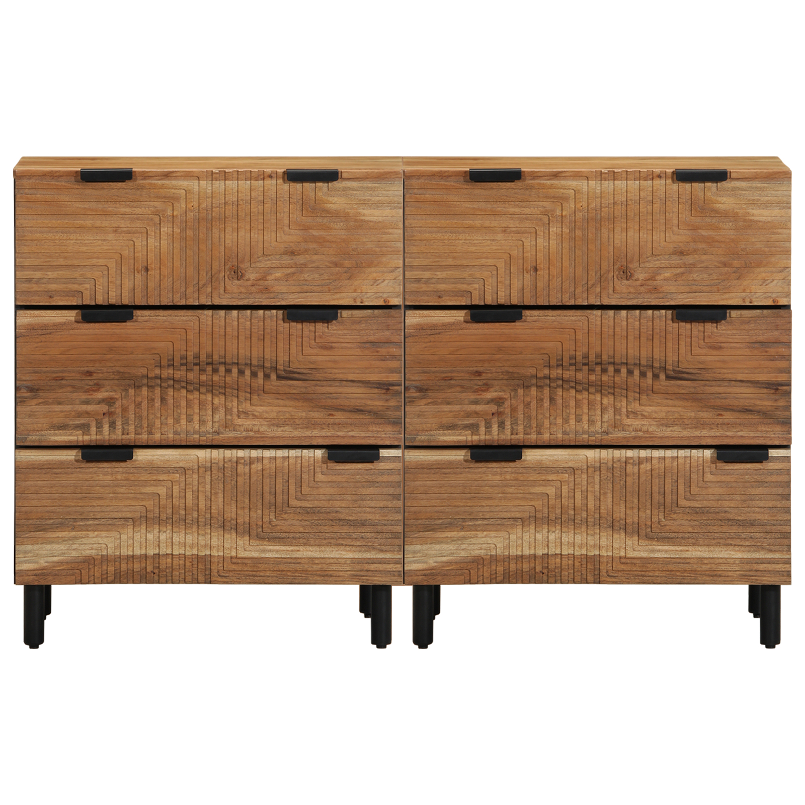 Sideboards 2 piese Marron 60x33x75 cm Lemn Masiv de Acacia GartenMobel Dekor