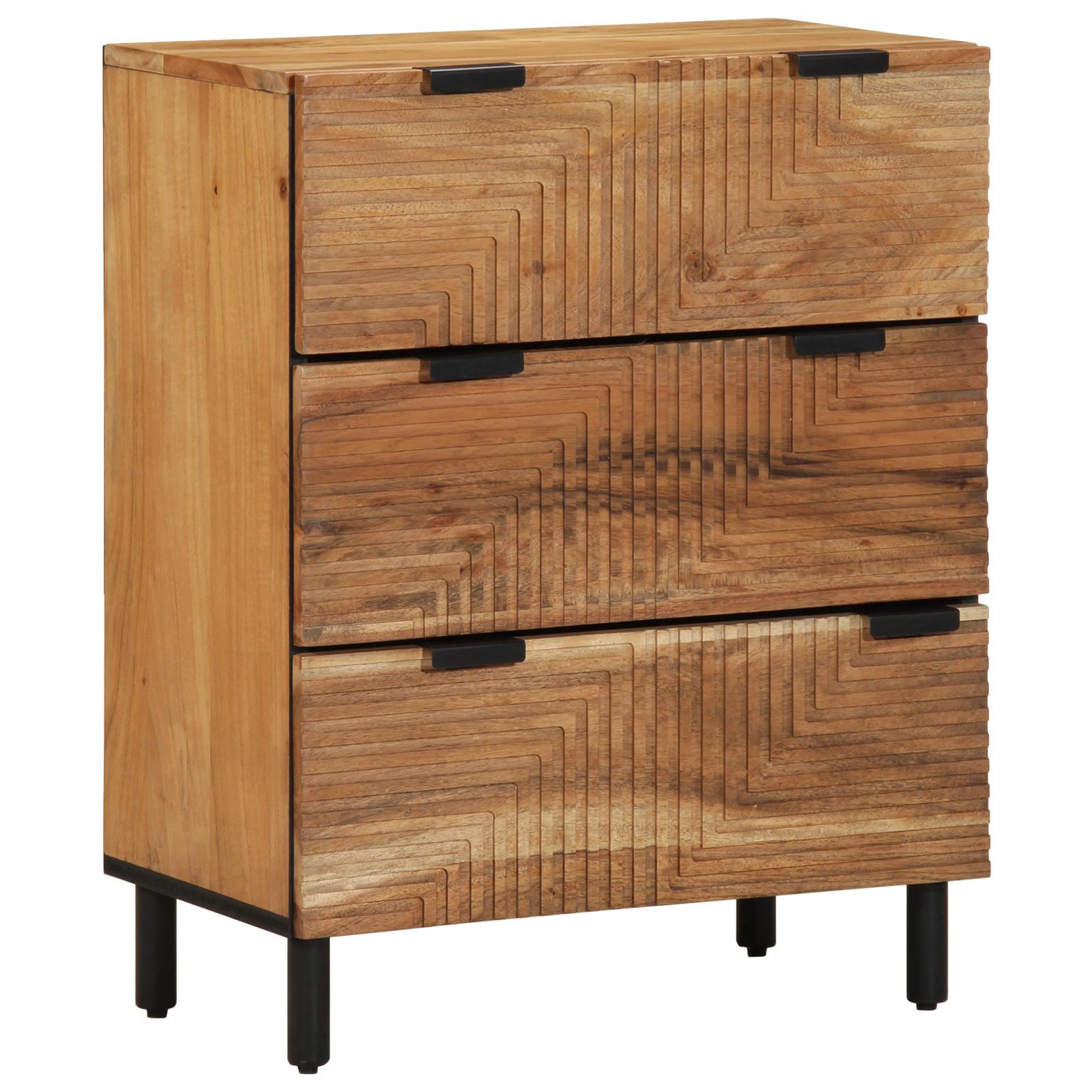 Sideboards 2 piese Marron 60x33x75 cm Lemn Masiv de Acacia GartenMobel Dekor
