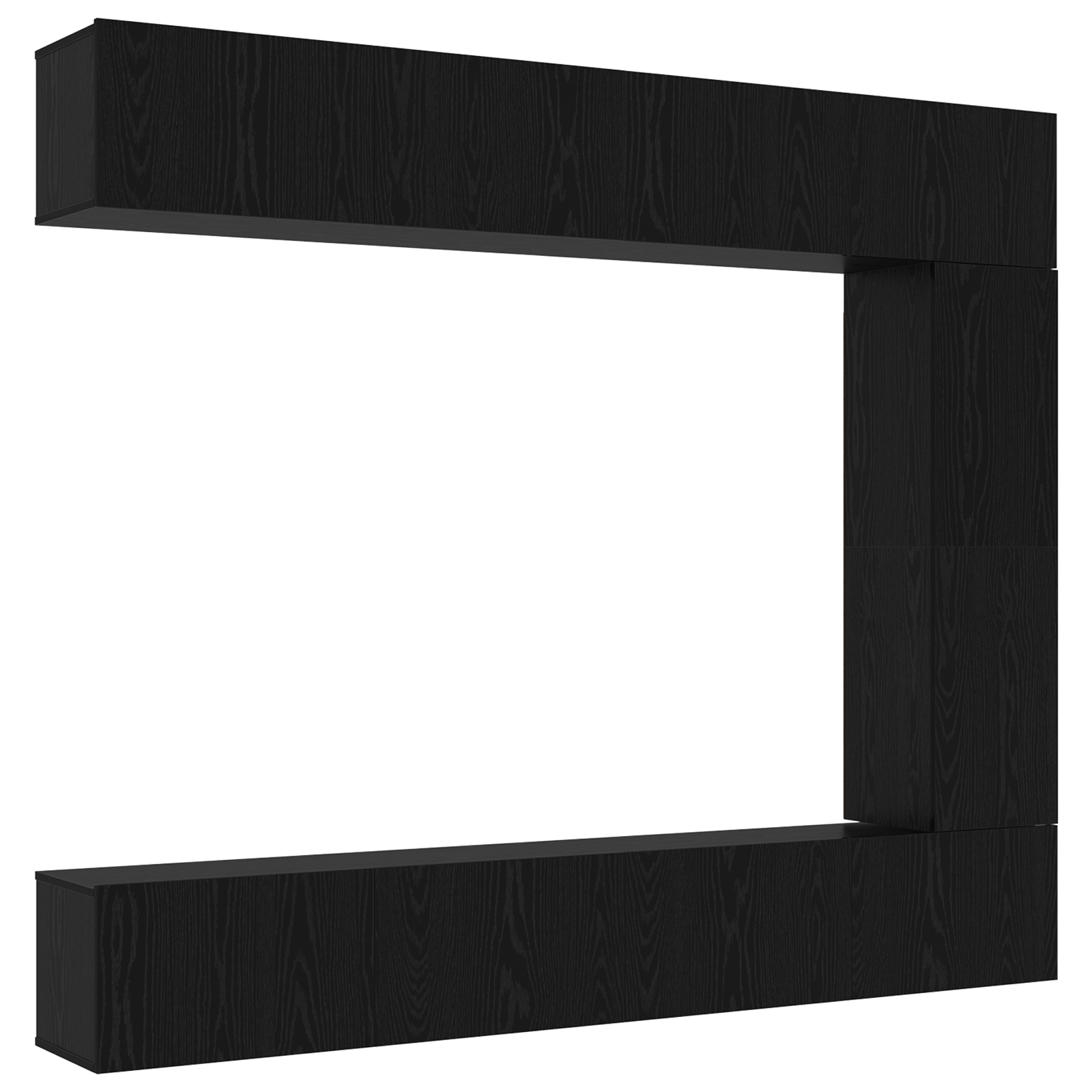 Set de 5 cabineți TV din lemn prelucrat de stejar negru GartenMobel Dekor
