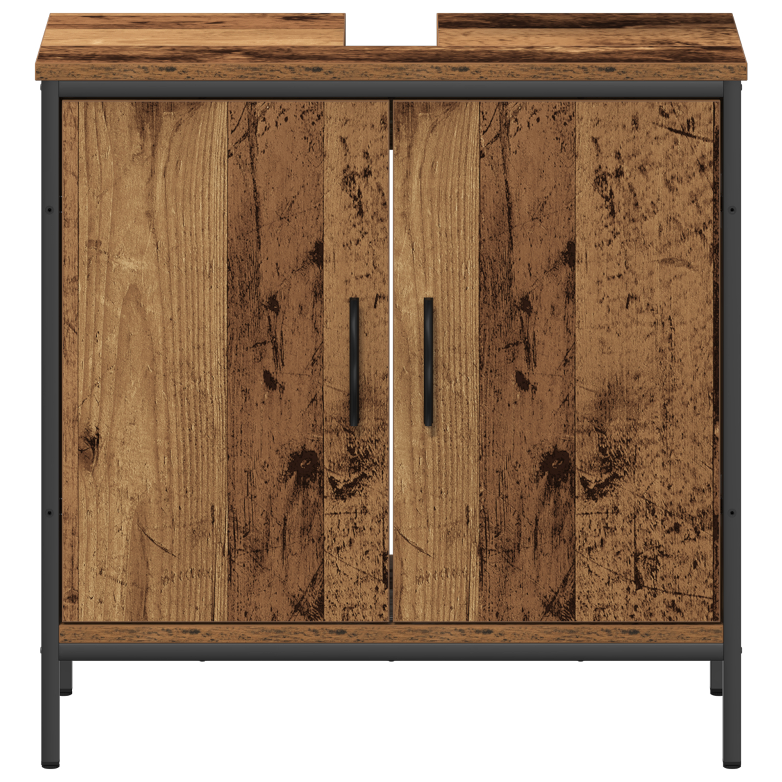 Set de mobilier pentru baie 2 piese Lemn vechi Lemn prelucrat GartenMobel Dekor