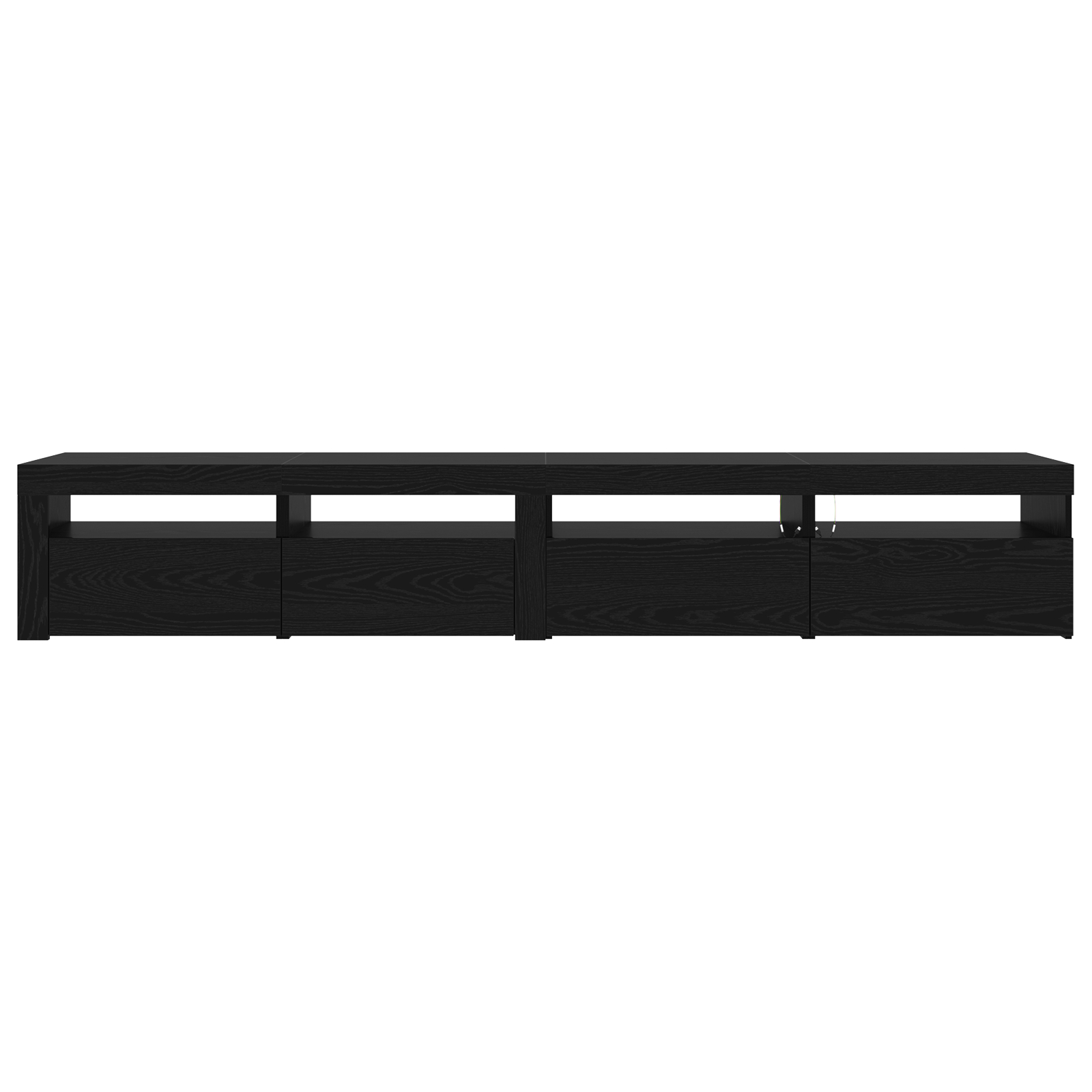 Set Cabinet TV  3 Piese cu Luminile LED Stejar Negru Lemn Stratificat, Cabinete TV  2 piese cu Luminile LED Stejar Negru 60x35x40 cm Lemn Stratificat GartenMobel Dekor