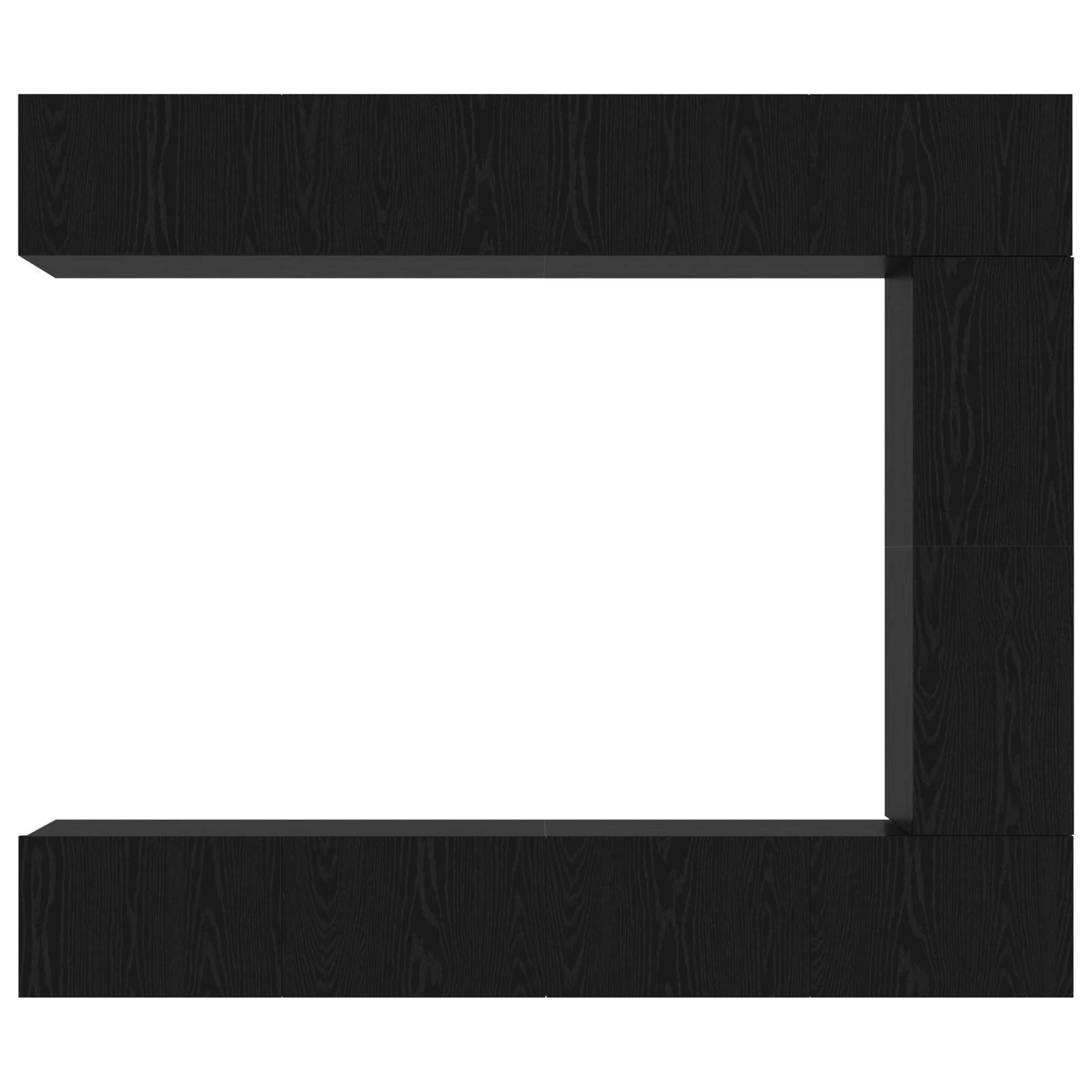 Set de 5 cabineți TV din lemn prelucrat de stejar negru GartenMobel Dekor