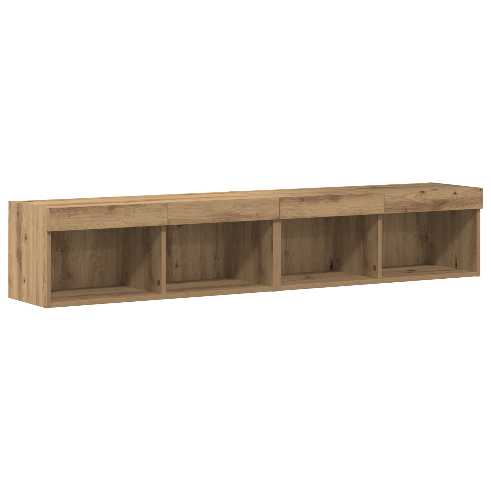 Dulapuri TV  cu lumini LED 2 piese Stejar 80x30x30 cm, Dulapuri TV  cu lumini LED 2 piese Stejar 60x30x40 cm GartenMobel Dekor