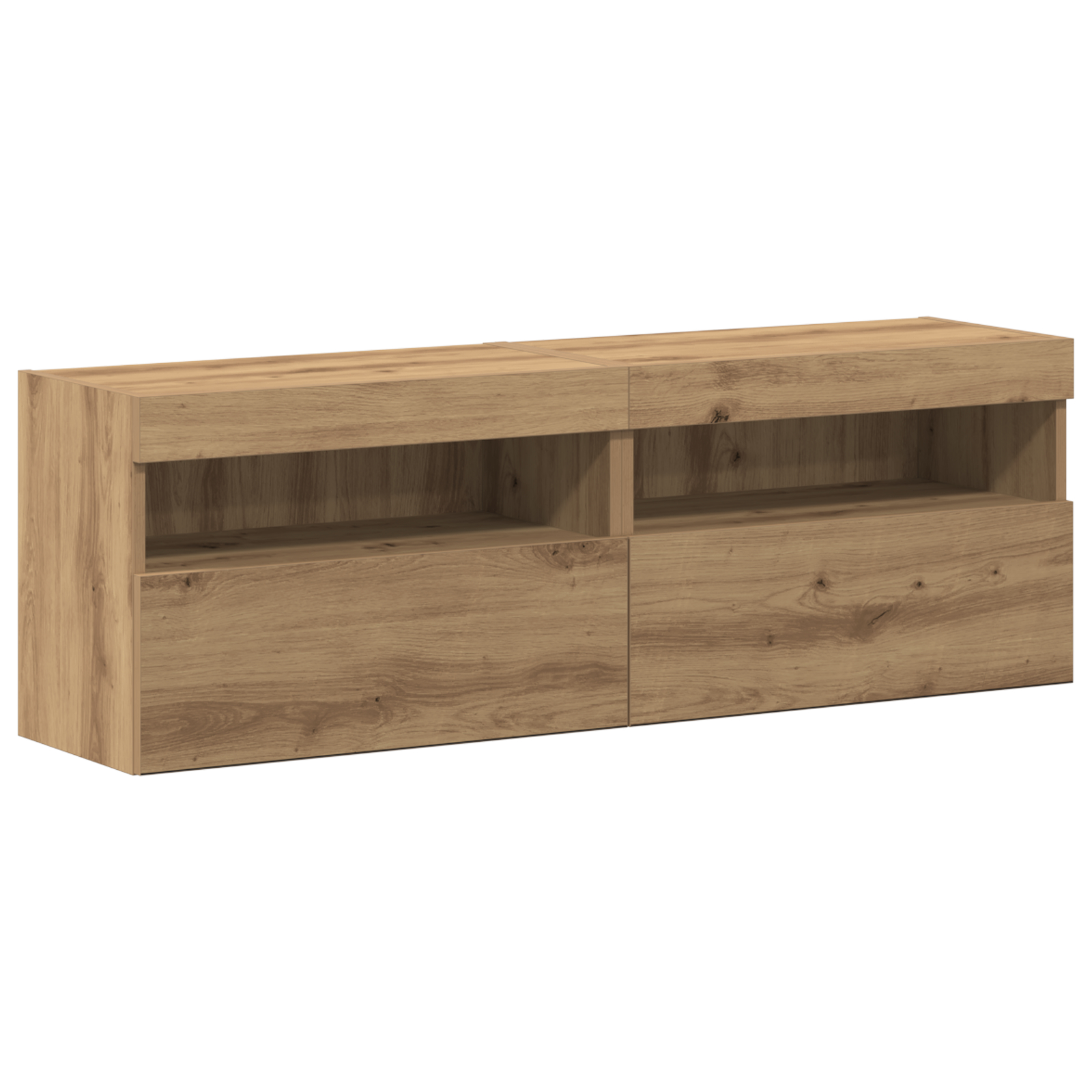 Dulapuri TV  cu lumini LED 2 piese Stejar 80x30x30 cm, Dulapuri TV  cu lumini LED 2 piese Stejar 60x30x40 cm GartenMobel Dekor