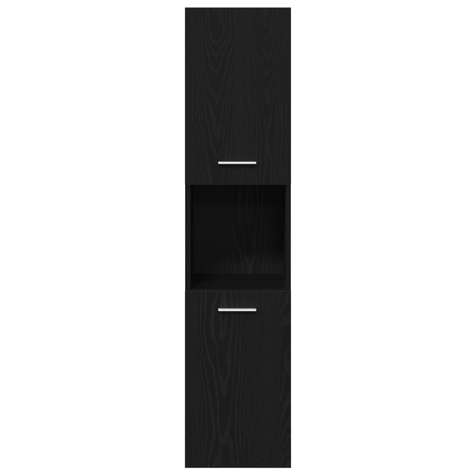 Set Mobilier Baie  din 2 piese Stejar Negru Lemn Prelucrat, Dulap Baie  Stejar Negru, 30x30x130 cm, Fabricat din Lemn Prelucrat GartenMobel Dekor