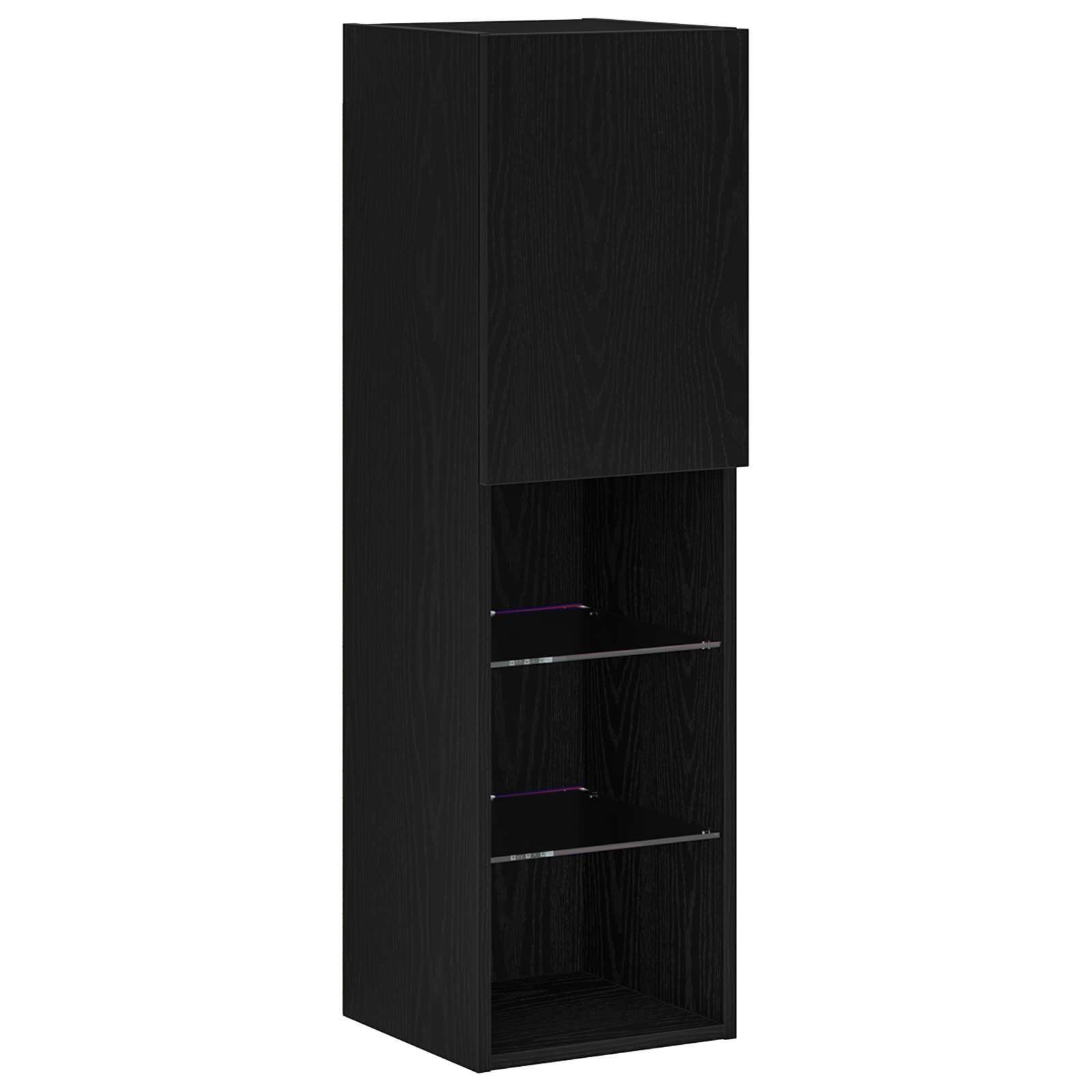 Dulap TV  Stejar Negru 30.5x30x102 cm Lemn Ingineresc, Dulap TV  cu Lumini LED Stejar Negru 40.5x30x102 cm, Dulapuri TV  cu Lumini LED 2 buc Stejar Negru 80x30x30 cm GartenMobel Dekor