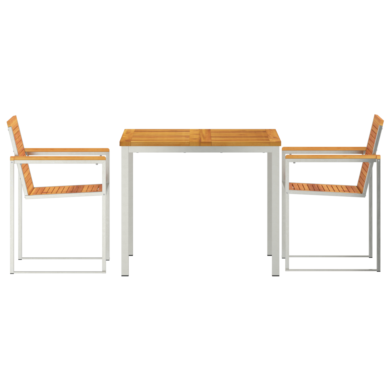 Set de mese pentru grădină  3 piese din lemn masiv de acacia, Masă de dining exterioară  90x90x74.5 cm din lemn masiv de acacia GartenMobel Dekor