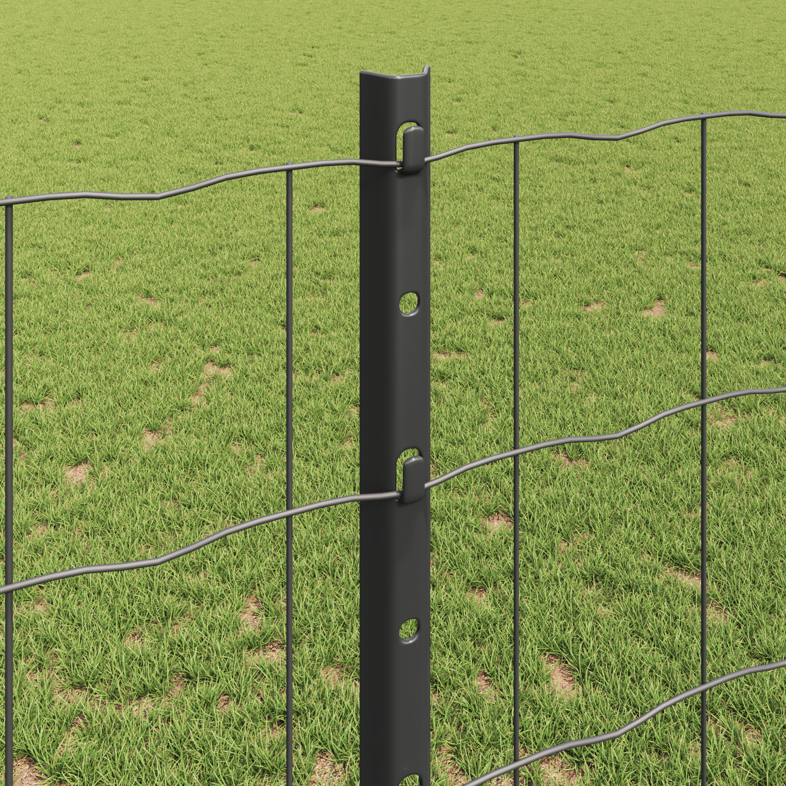 Euro Fence cu 22 Stâlpi Gri 1,2x25 m Oțel GartenMobel Dekor