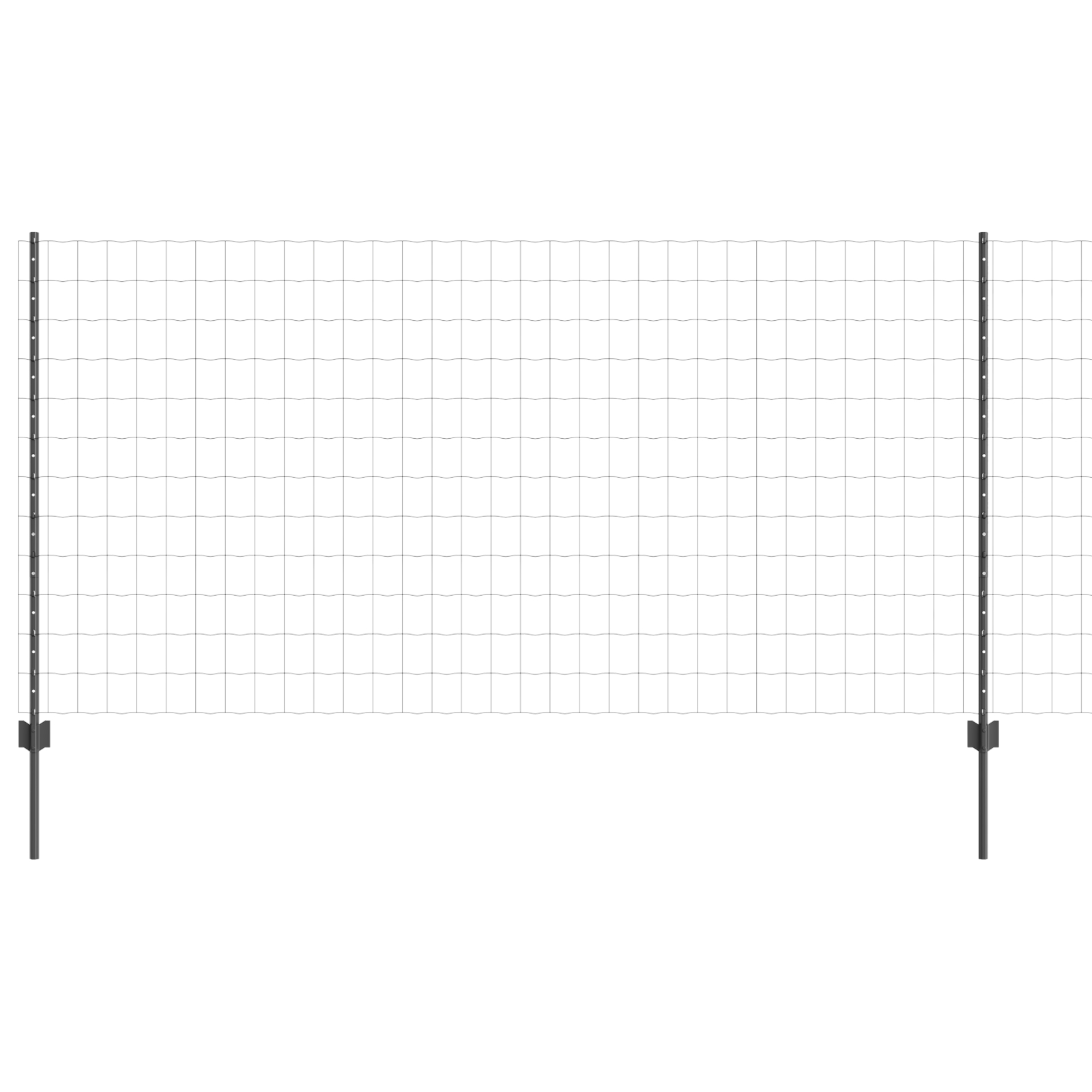 Euro Fence cu 22 Stâlpi Gri 1,2x25 m Oțel GartenMobel Dekor