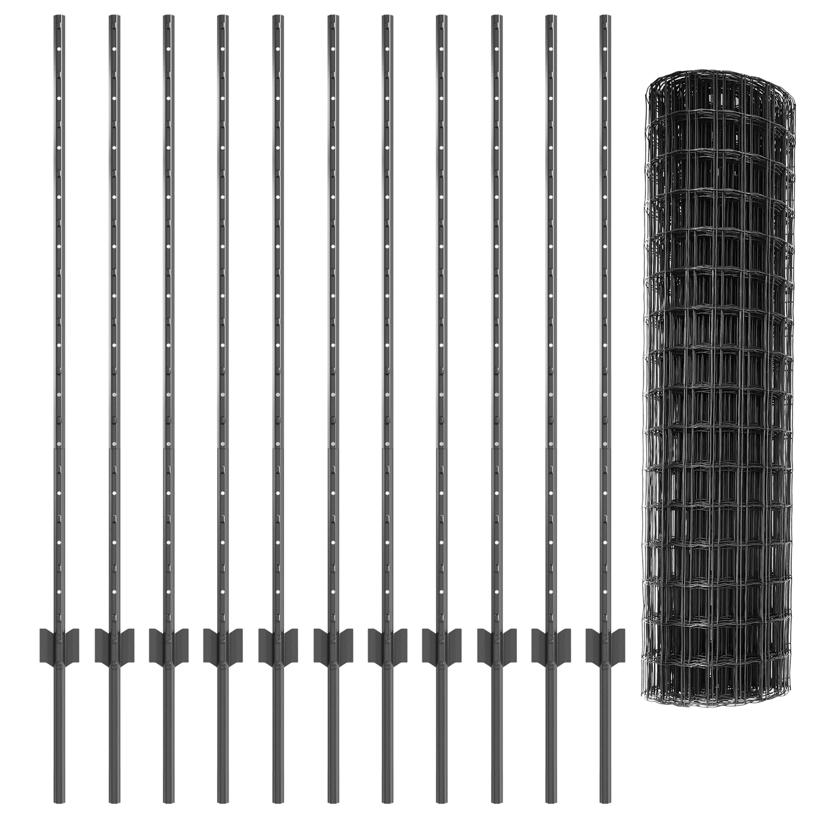 Euro Fence cu 22 Stâlpi Gri 1,2x25 m Oțel GartenMobel Dekor