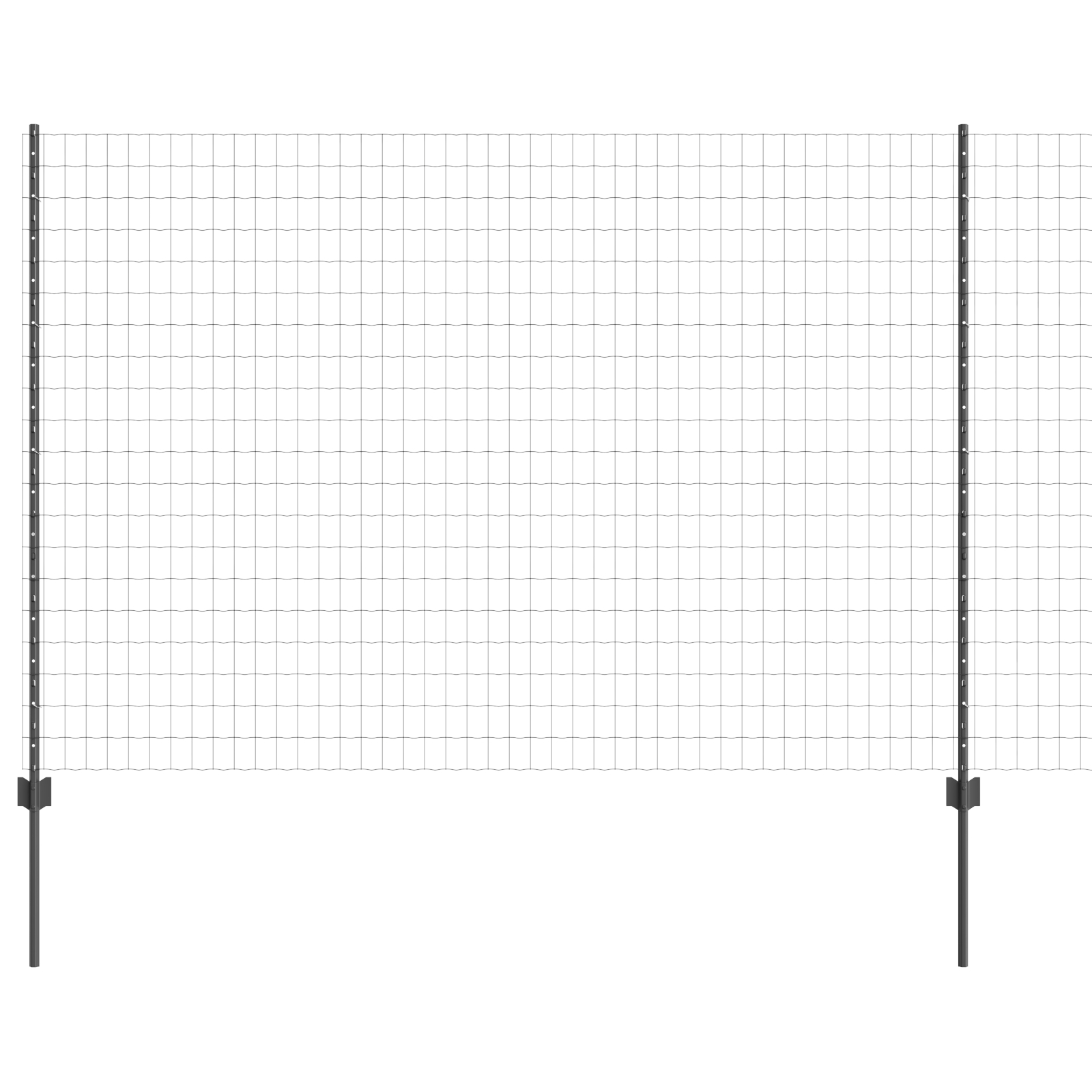 Gard Euro cu 10 Stâlpi Gri 1,6x10 m Oțel GartenMobel Dekor