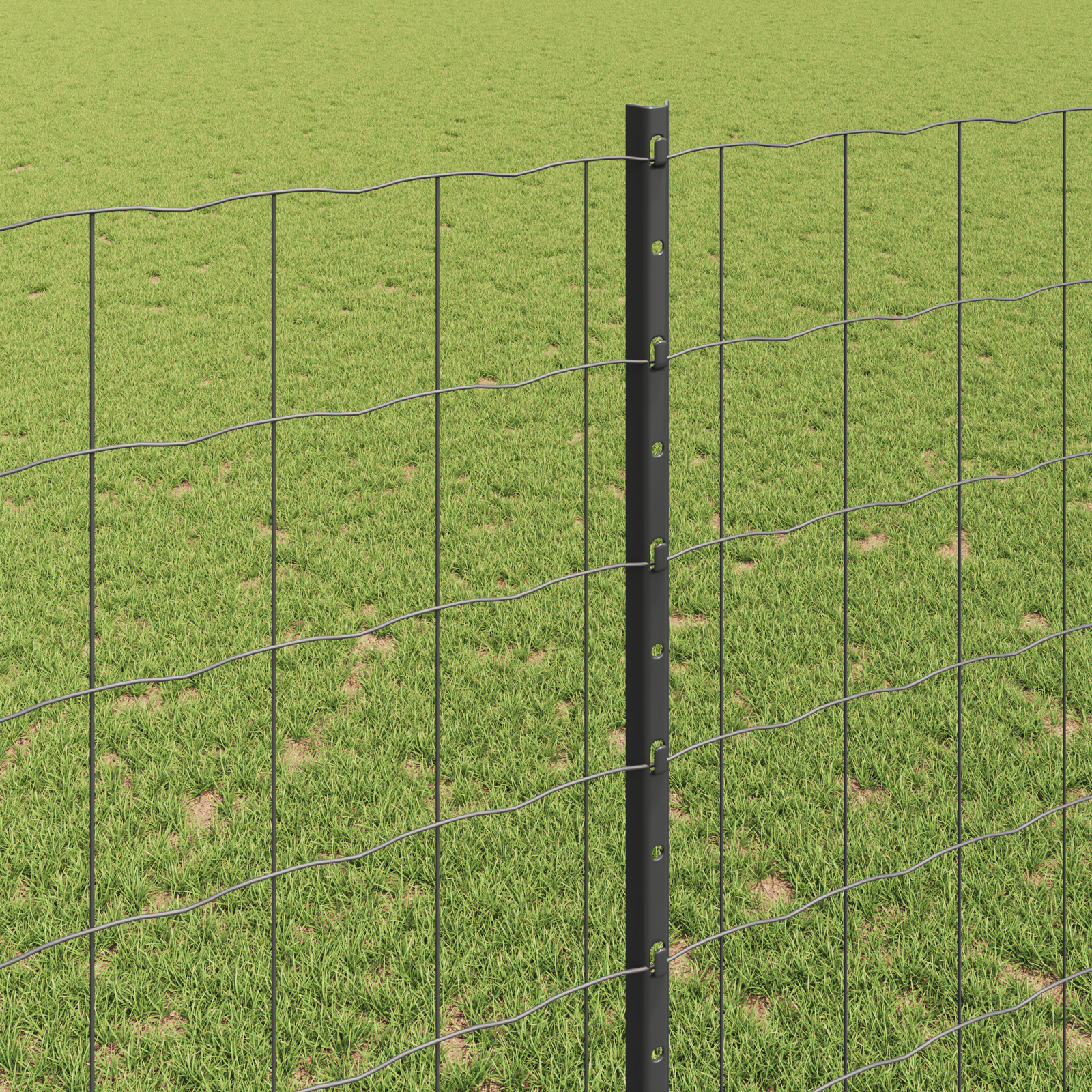 Gard Euro cu 10 U Picioare Gri 1.4x10 m Oțel GartenMobel Dekor