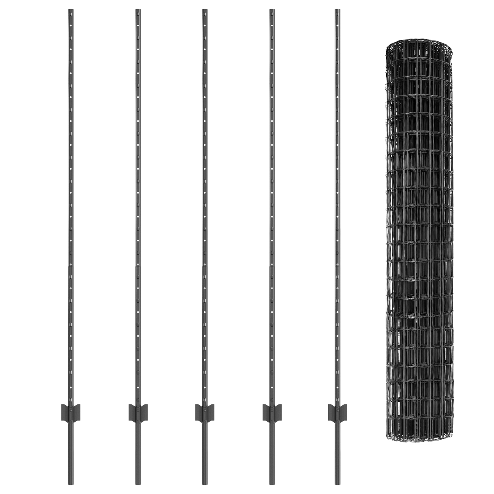 Gard Euro cu 10 U Posturi Gri 1.5x10 m Oțel GartenMobel Dekor