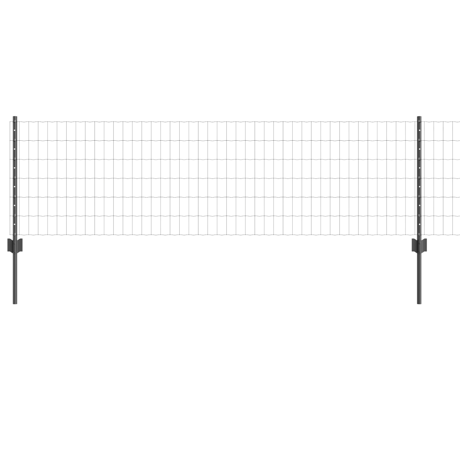 Gard Euro cu 11 Stâlpi Gri 0,6x25 m Oțel GartenMobel Dekor