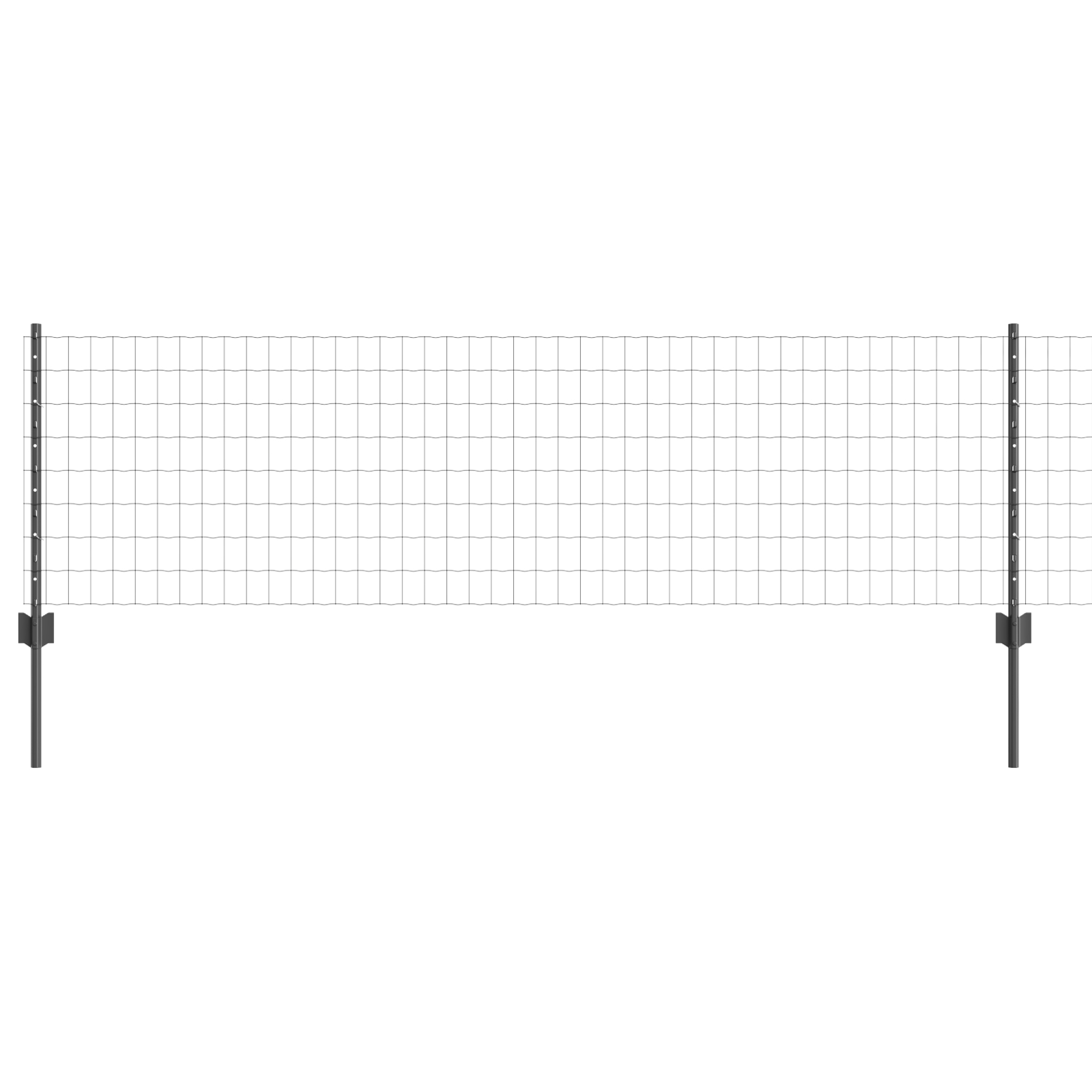 Gard Euro cu 11 Stâlpi U Gri 0.6x25 m Oțel GartenMobel Dekor