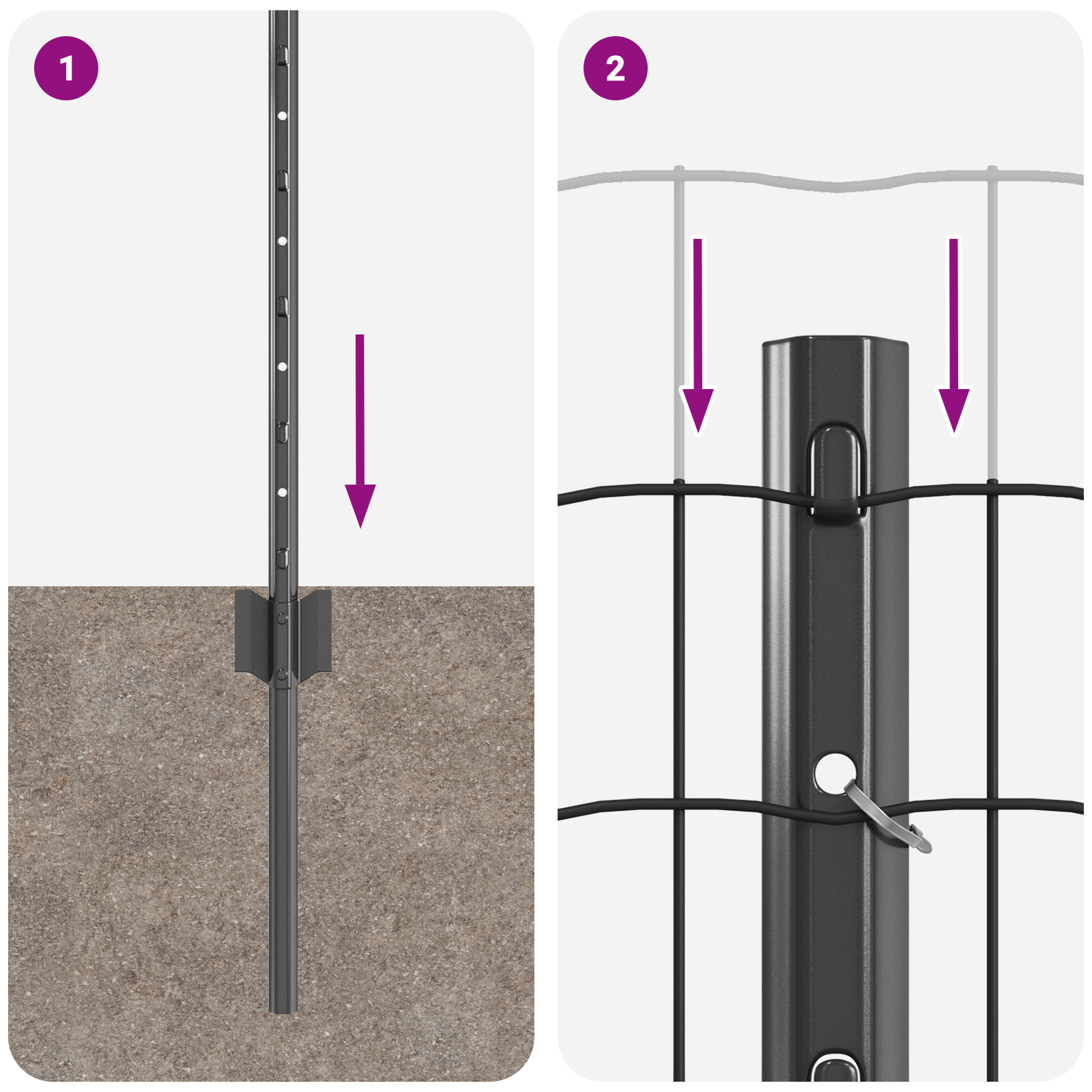 Gard Euro cu 22 Stâlpi Gri 0,4x50 m Oțel GartenMobel Dekor