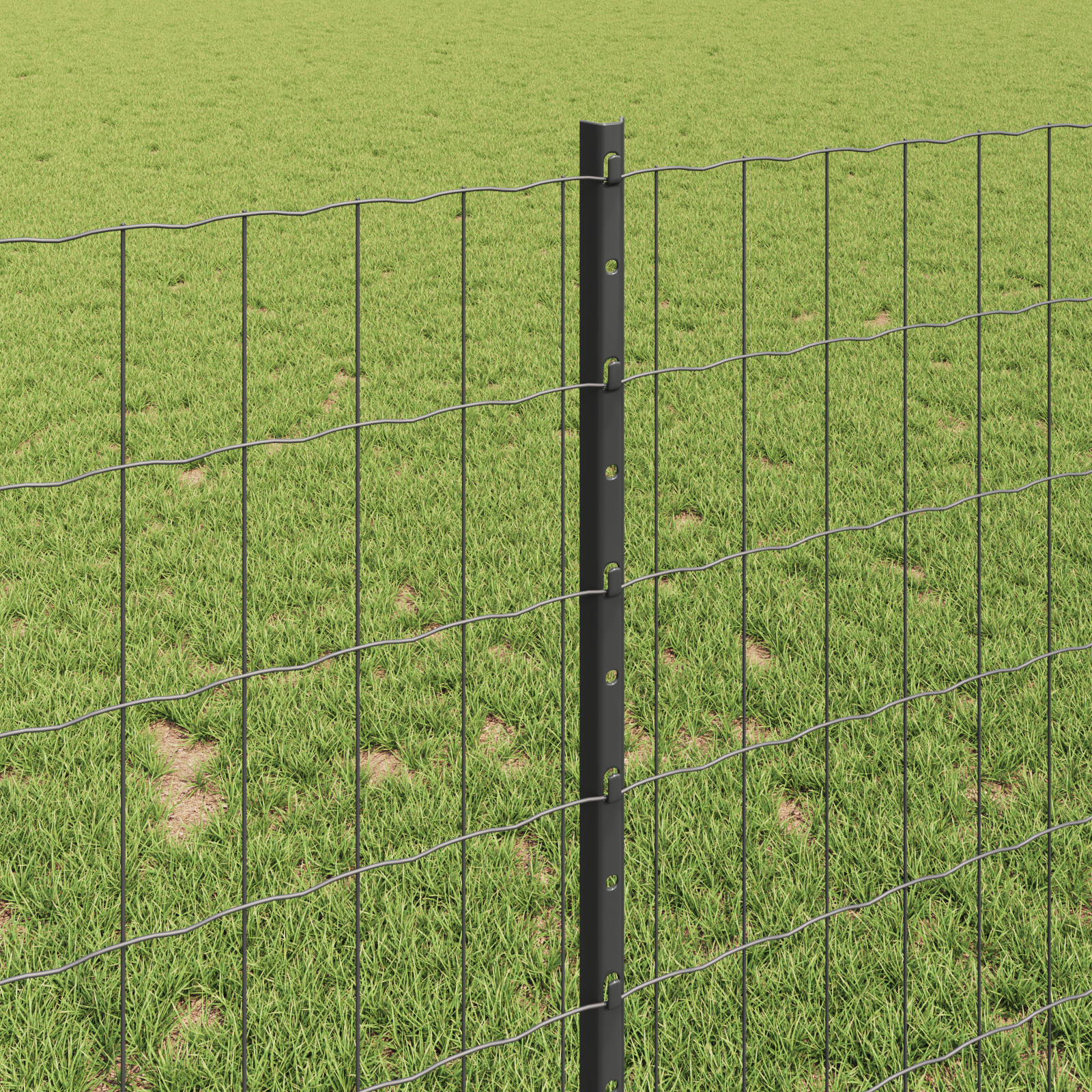 Gard Euro cu 22 Stâlpi Gri 1x25 m Oțel GartenMobel Dekor