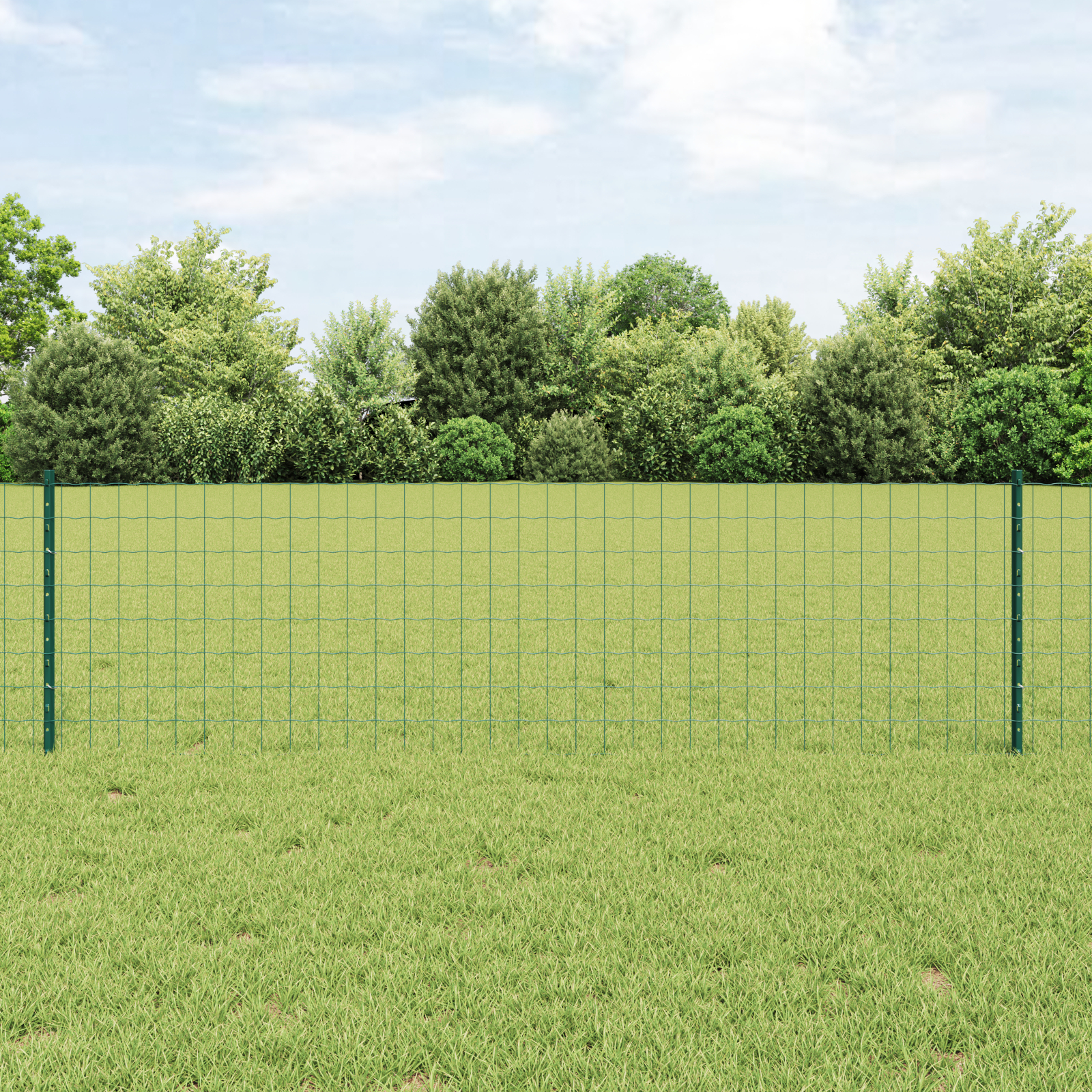 Gard Euro cu 22 Stâlpi Verzi 0.6x50 m Oțel GartenMobel Dekor