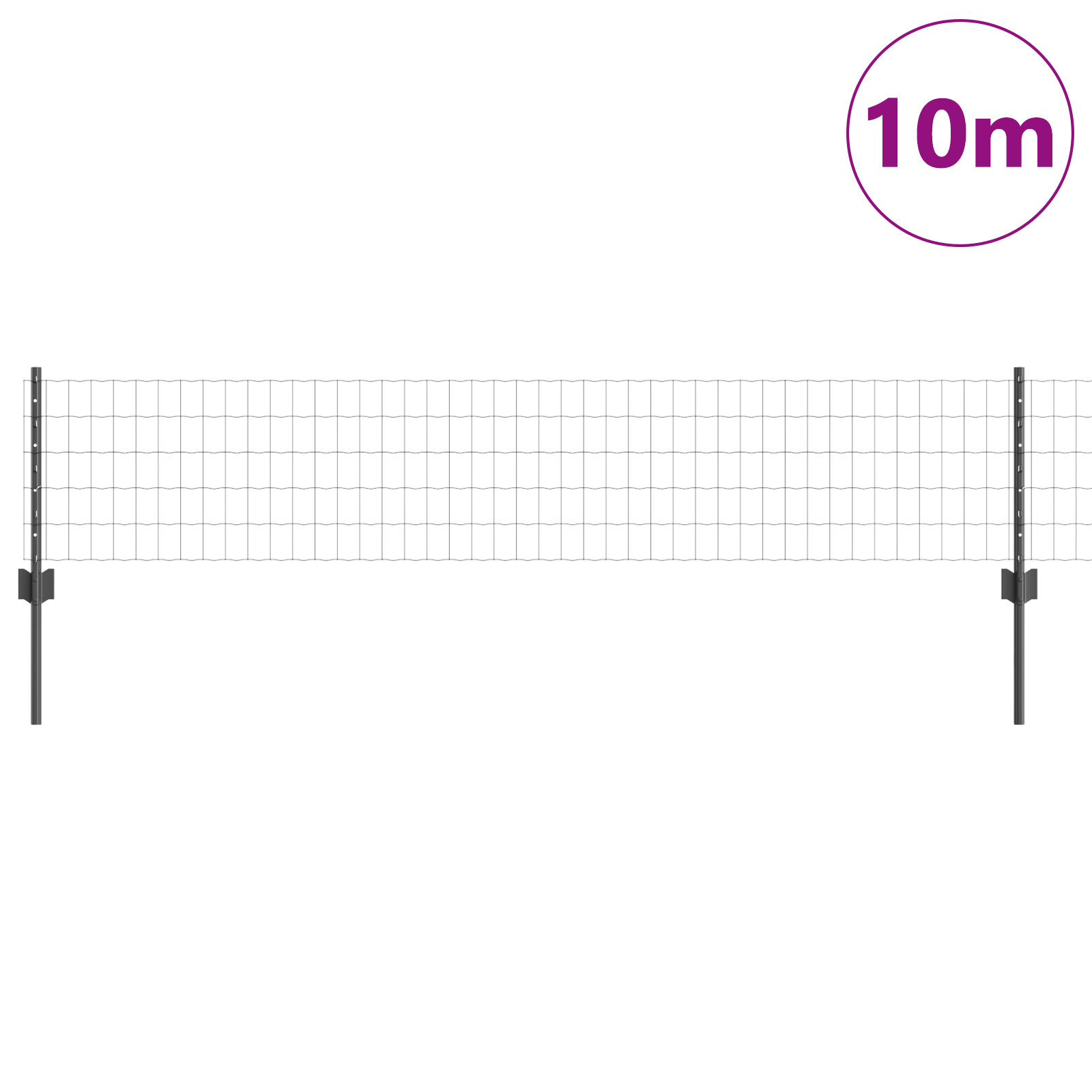 Gard Euro cu 5 Posturi U Gri 0,4x10 m Oțel GartenMobel Dekor