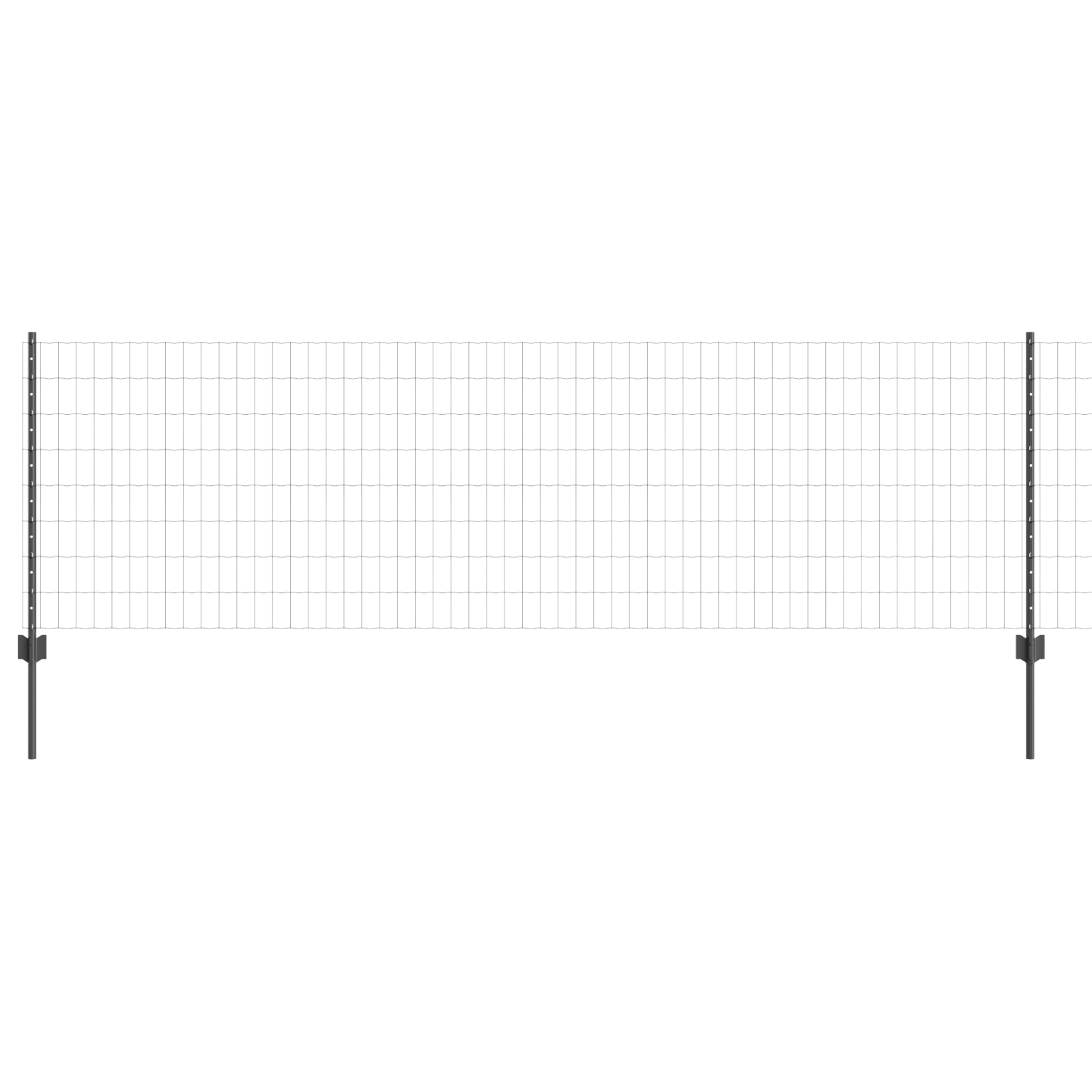 Gard Euro cu 5 Posturi U Gri 0,8x10 m Oțel GartenMobel Dekor