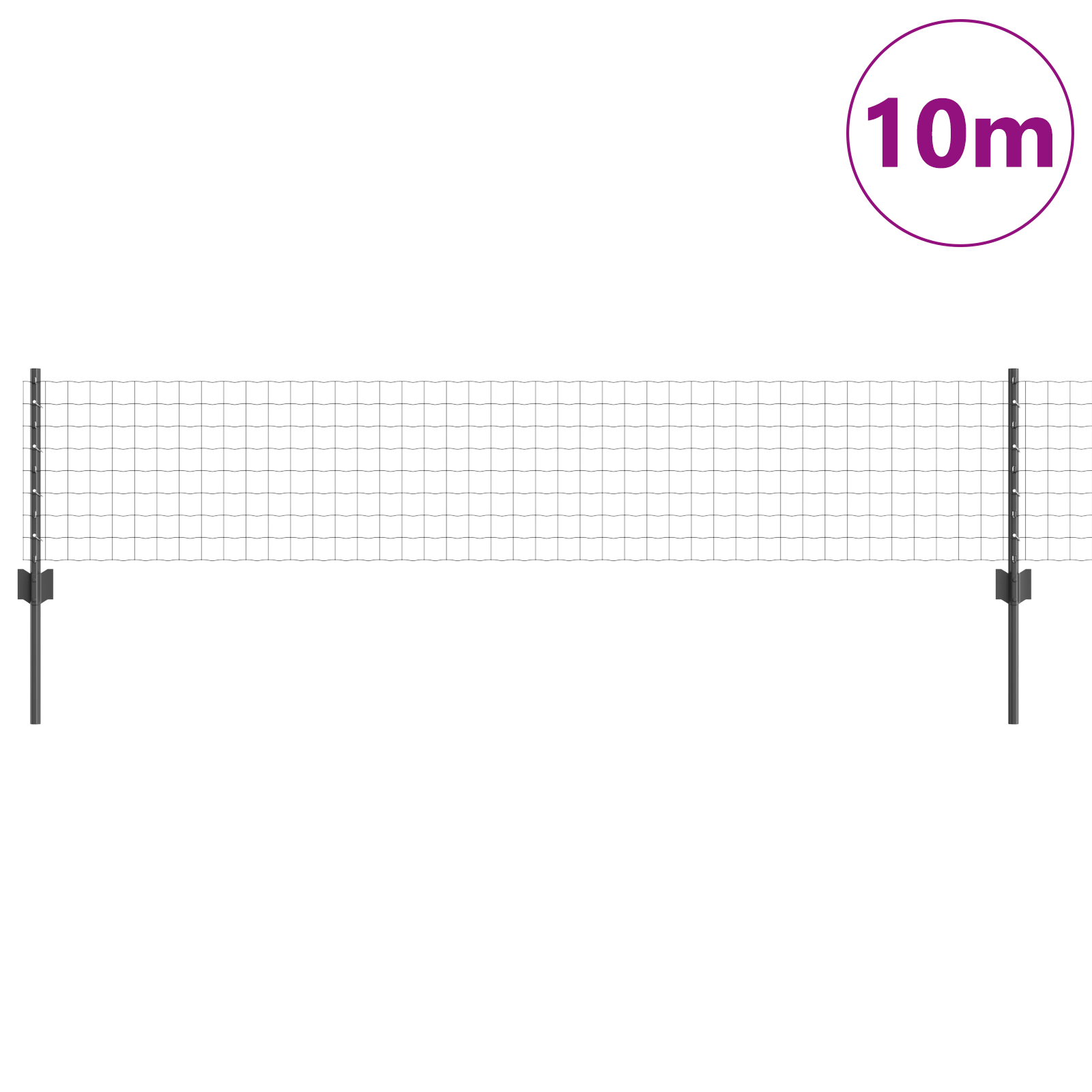 Gard Euro cu 5 Stâlpi Gri 0,4x10 m Oțel GartenMobel Dekor