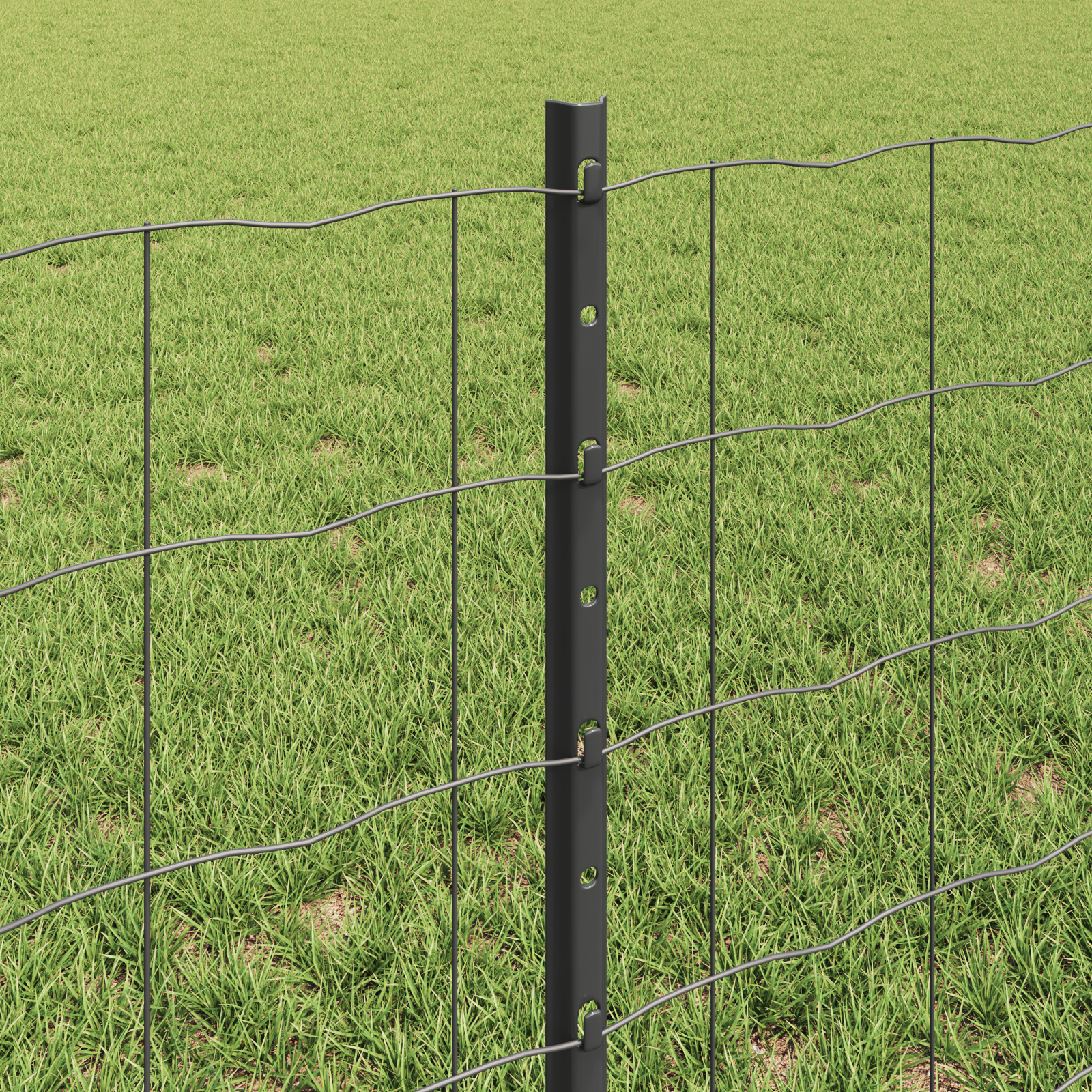 Gard Euro cu 5 Stâlpi Gri 0.6x10 m Oțel GartenMobel Dekor