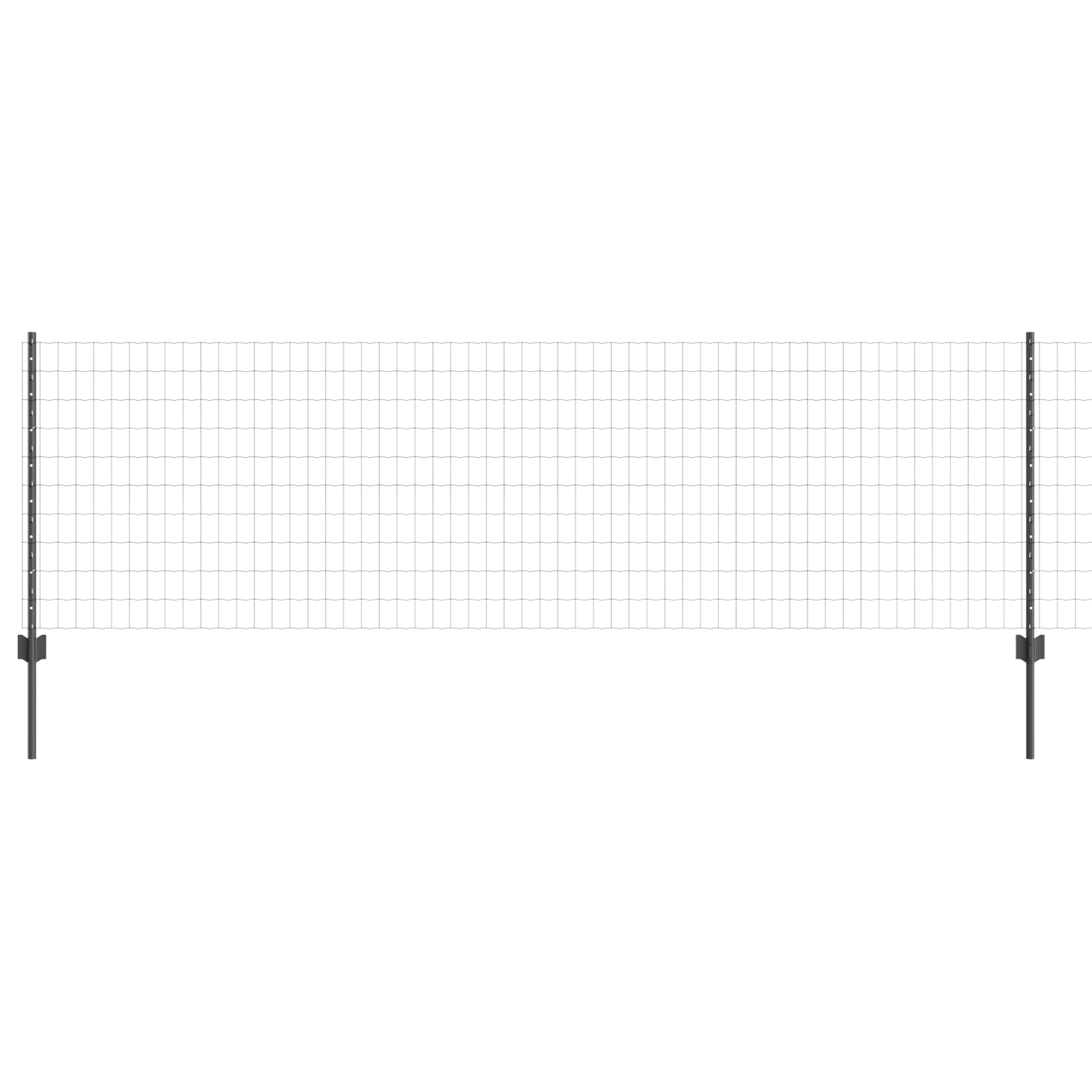 Gard Euro cu 5 Stâlpi U Gri 0.8x10 m Oțel GartenMobel Dekor