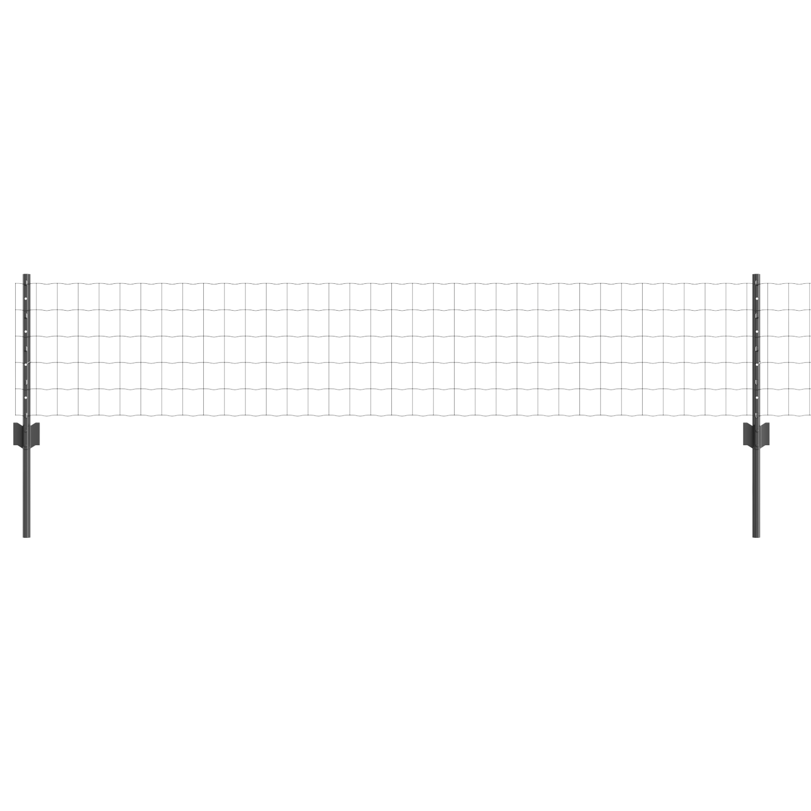 Gard Euro cu 5 U Posts Gri 0.4x10 m Oțel GartenMobel Dekor