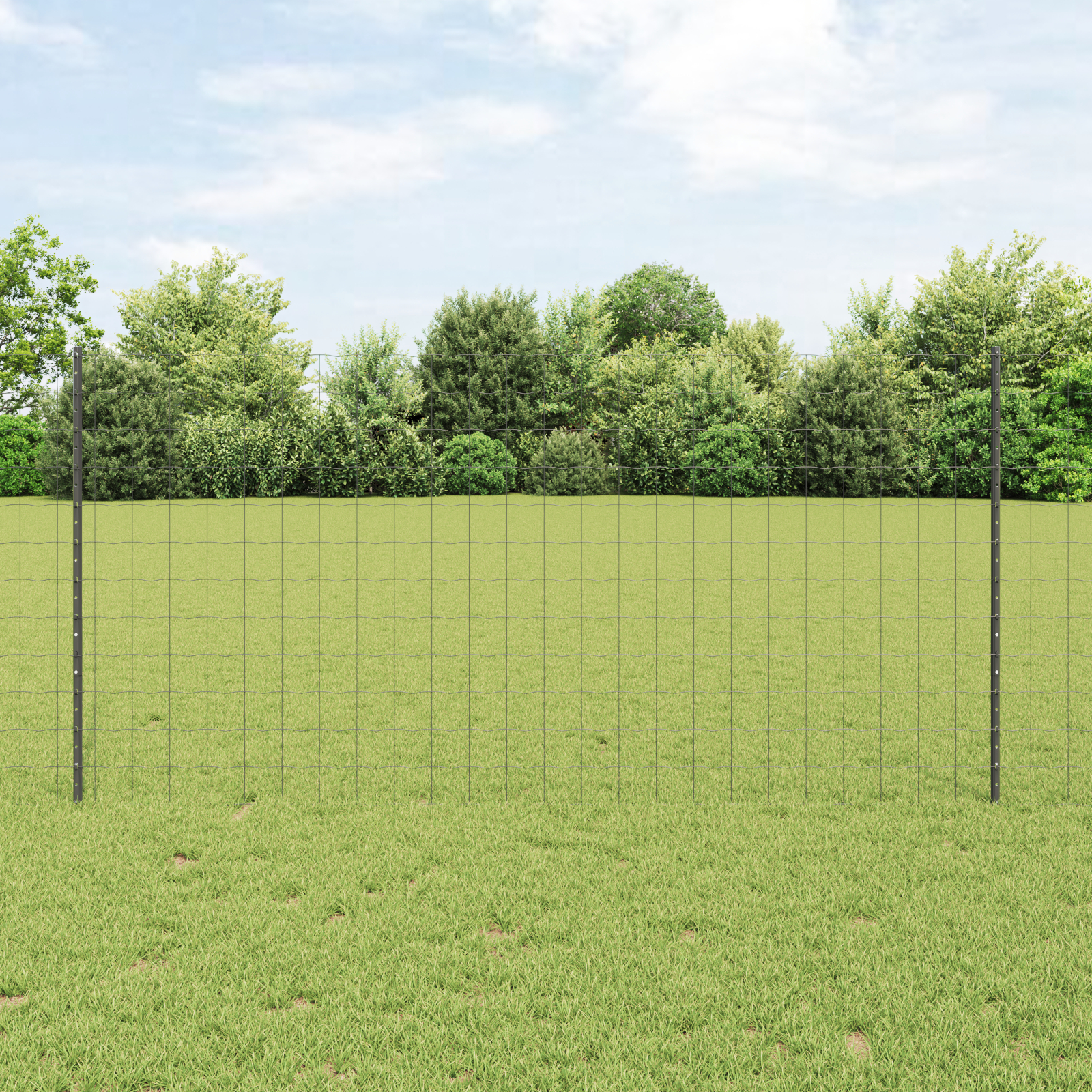 Gard European cu 22 Stâlpi Gri 1,2x25 m Oțel GartenMobel Dekor